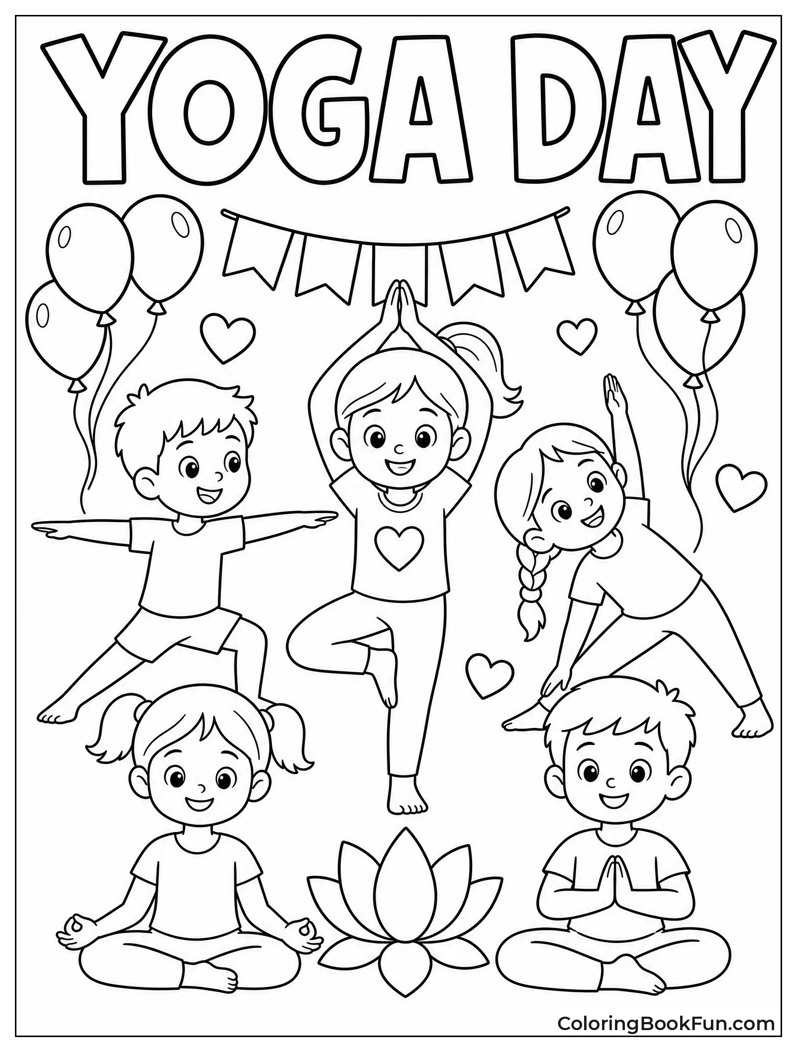 Kids Celebrating Yoga Day Together