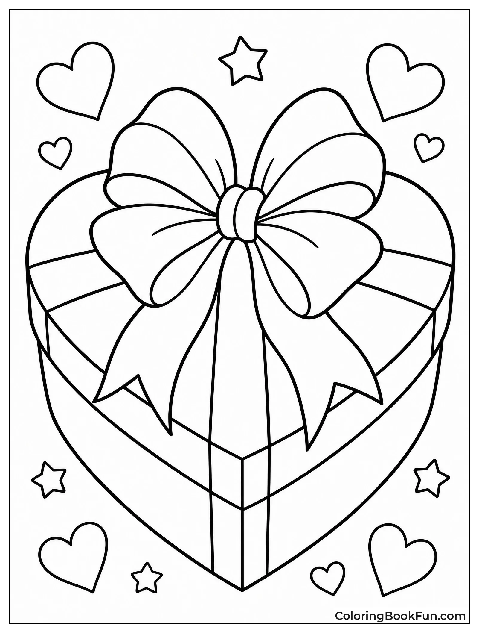 Heart-Shaped Gift with White Bow