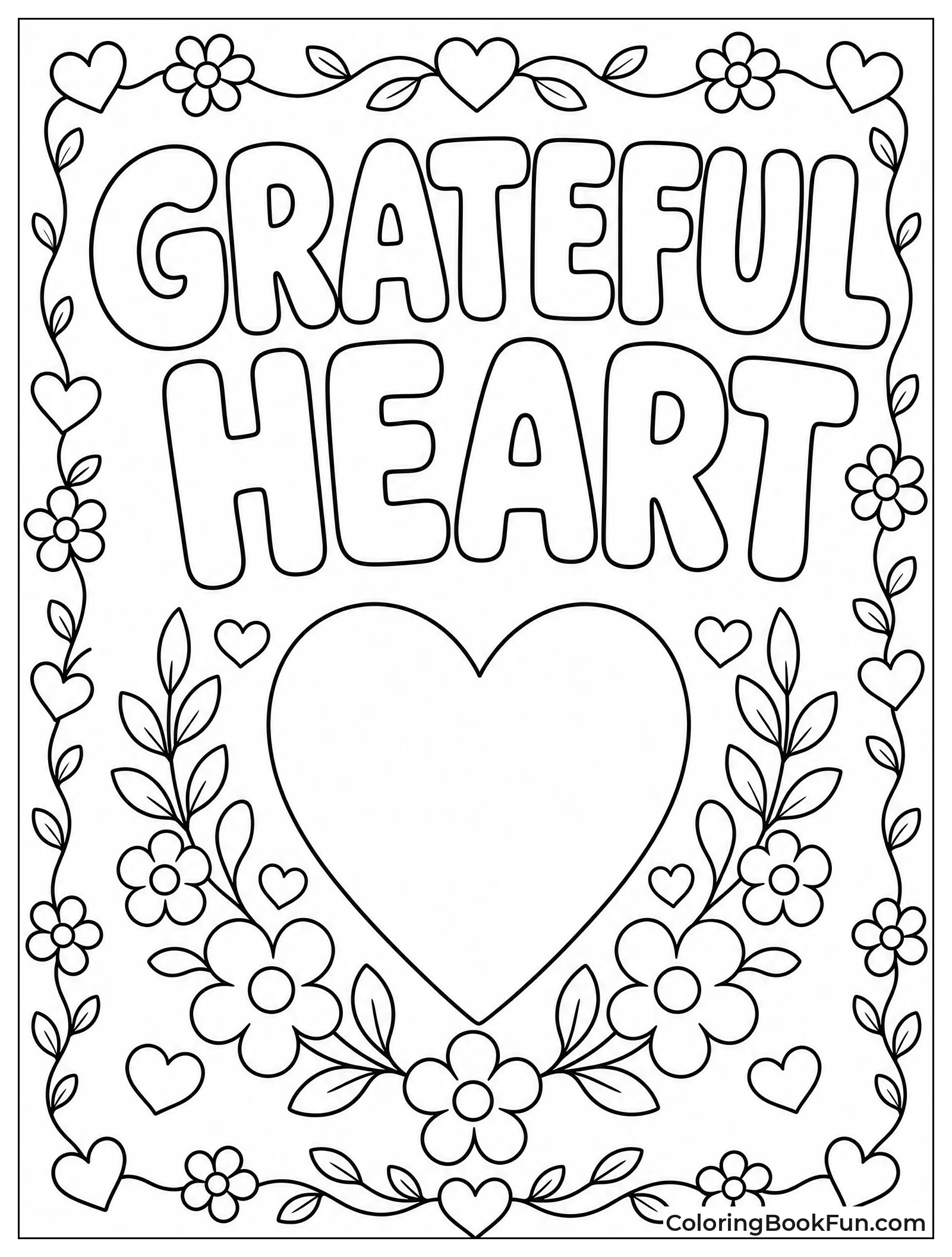 Grateful Heart with Florals