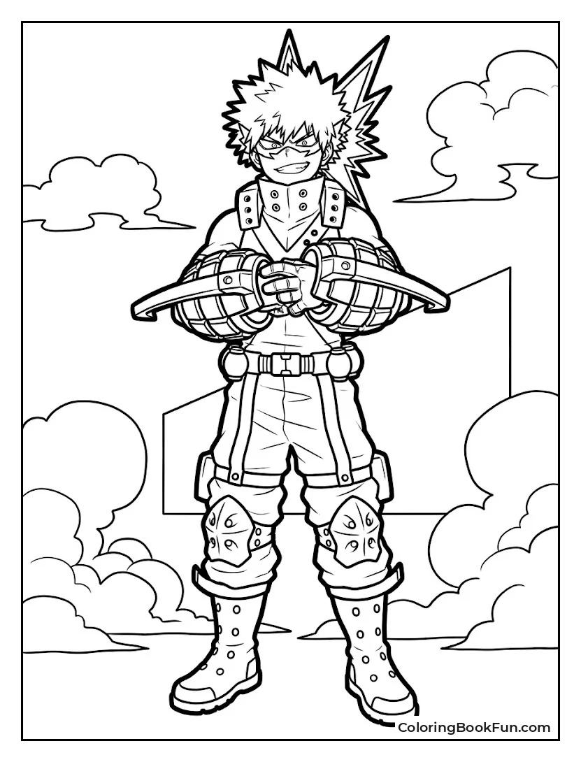 Bakugo Wearing His Full Hero Costume