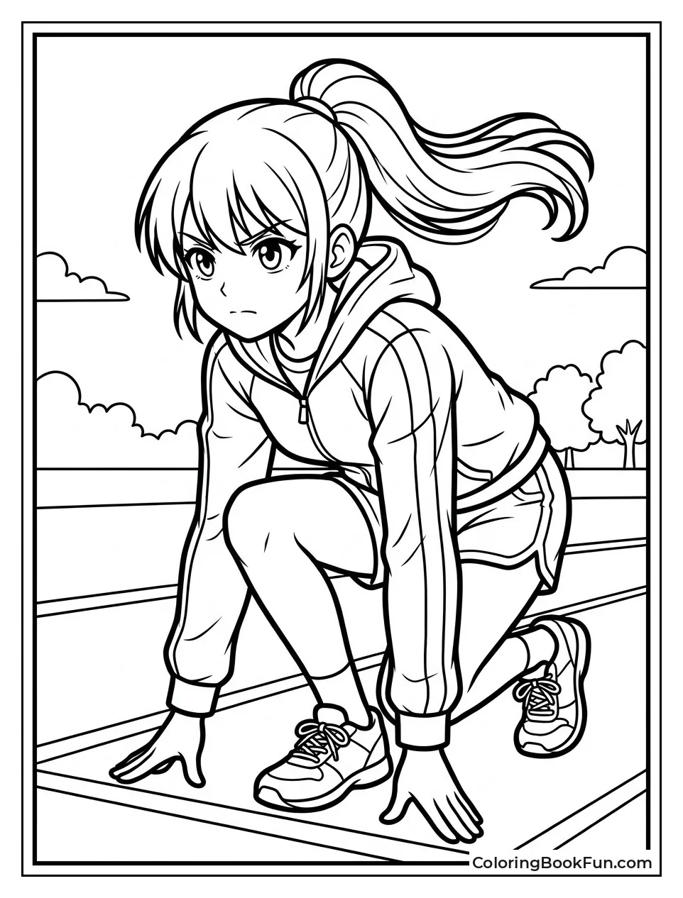 Sporty Girl Ready to Run