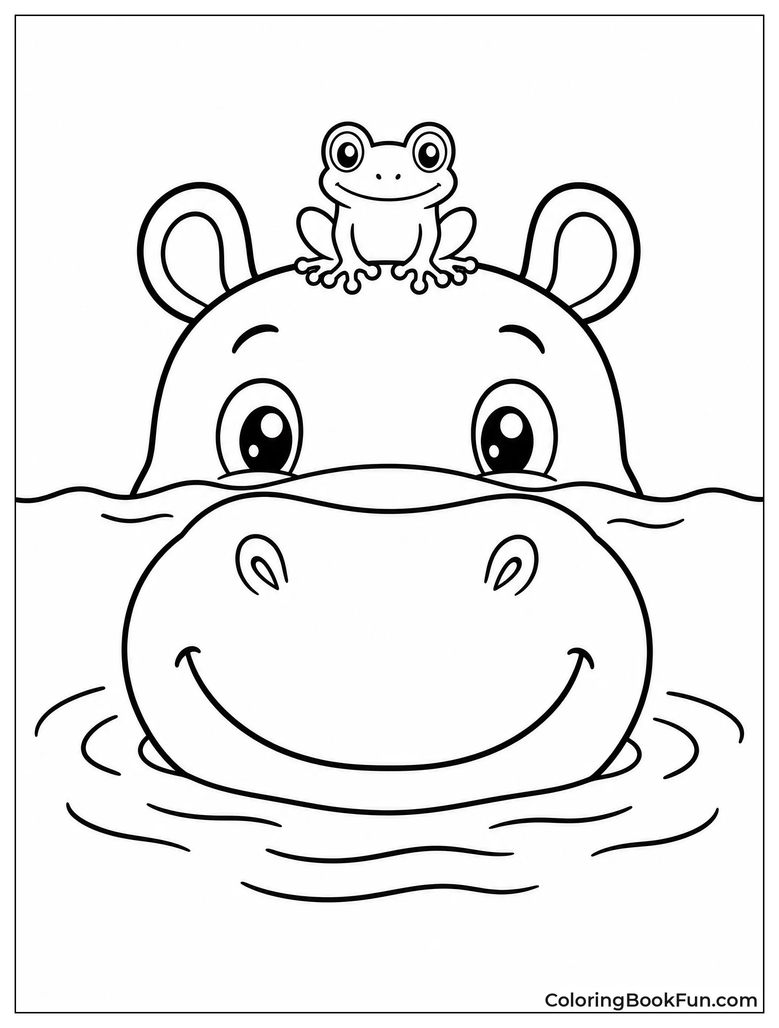 Hippo with a Frog on Head