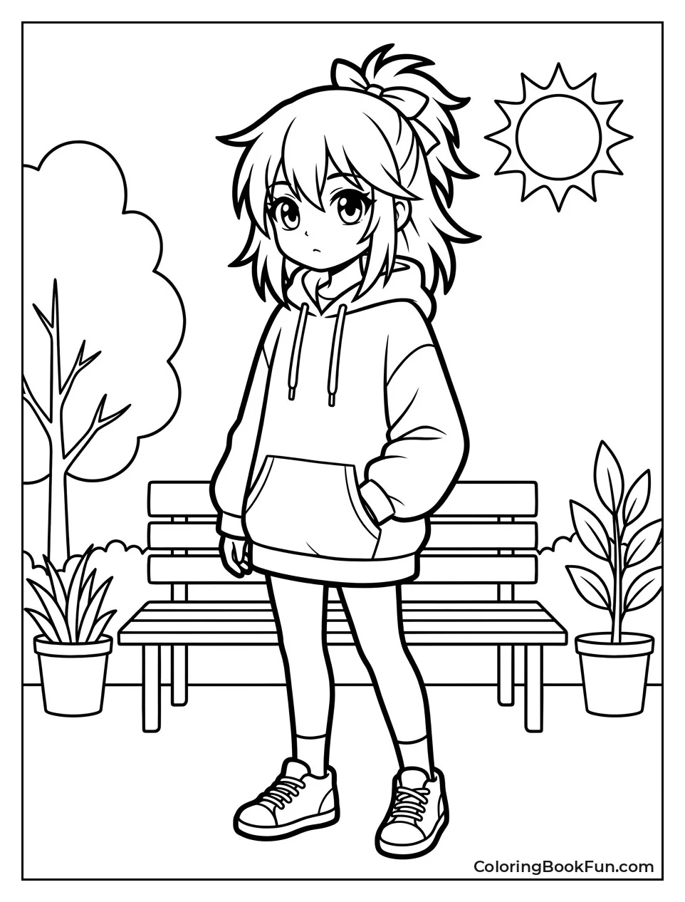 Girl in Cozy Oversized Hoodie