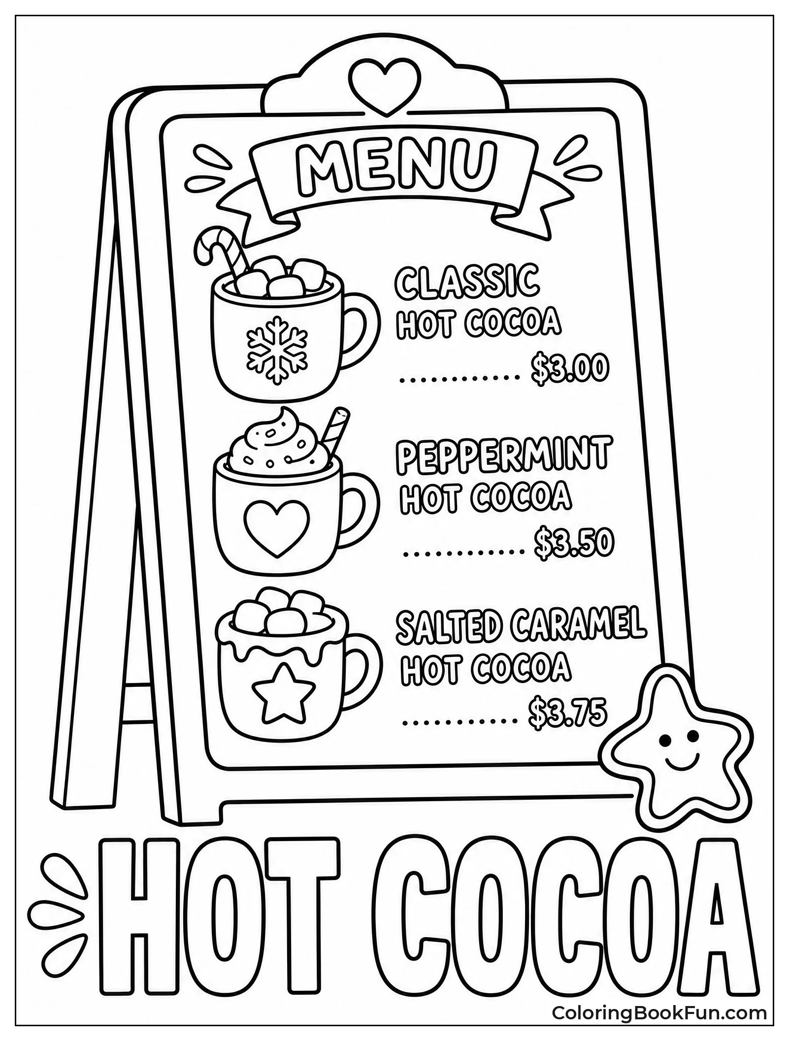 Chalkboard Menu with Cute Mugs