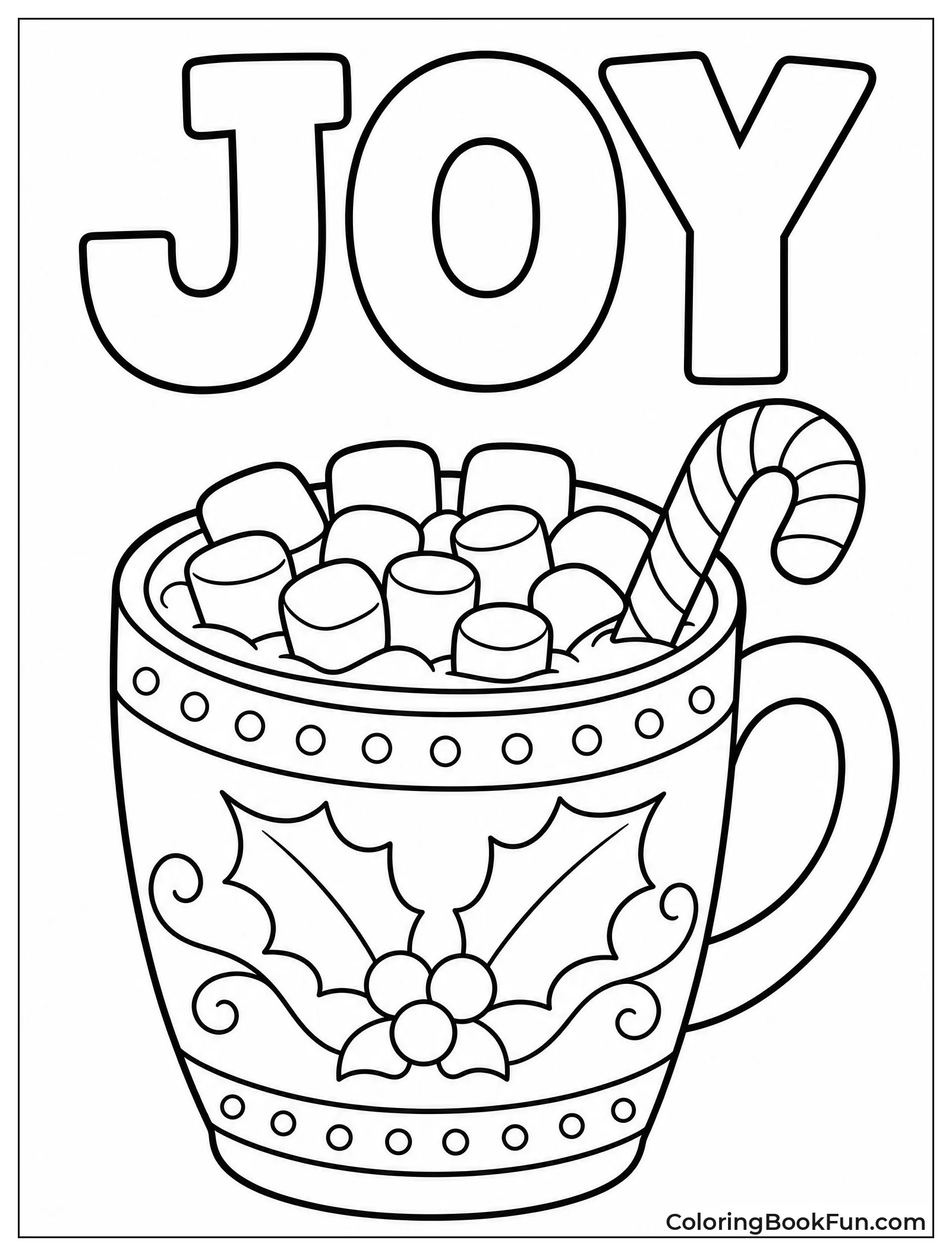 Festive Mug with Candy Cane Stirrer