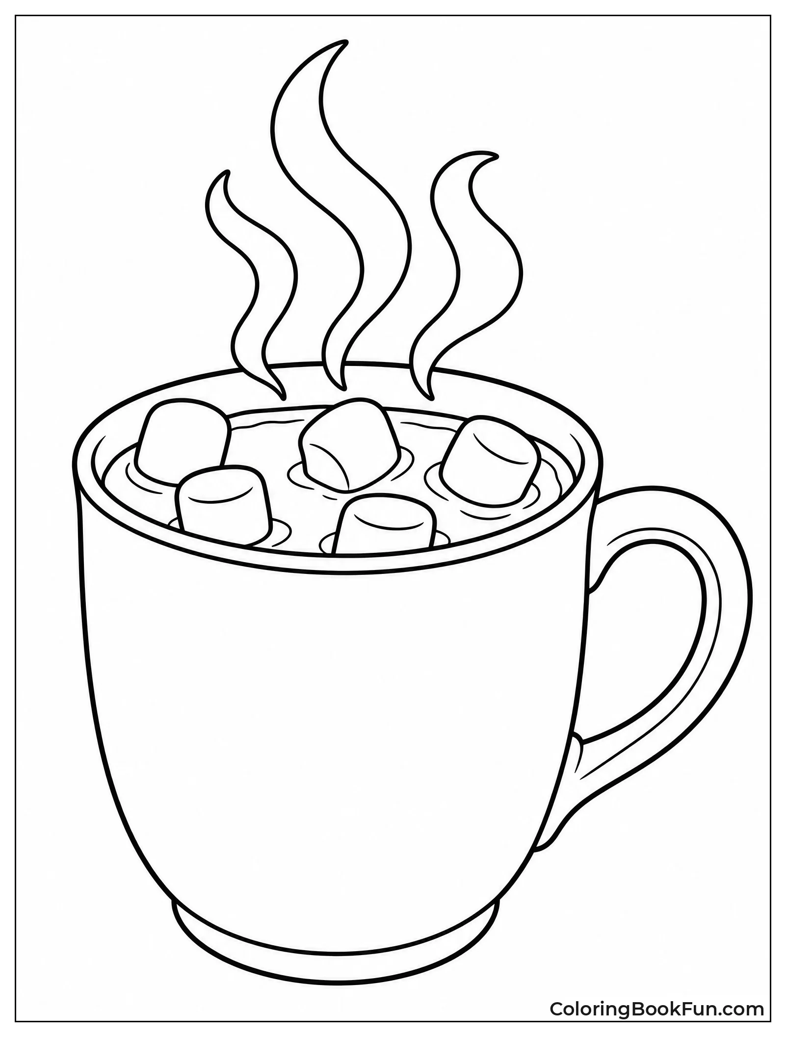 Classic Mug with Steam and Marshmallows