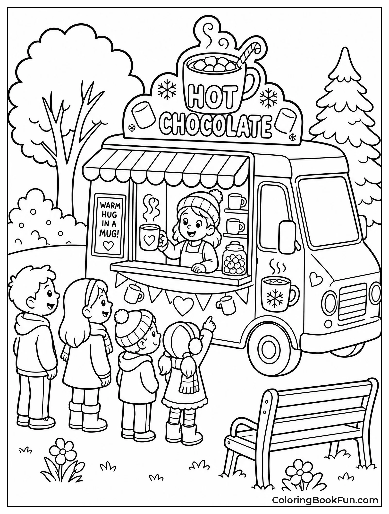 Hot Cocoa Food Truck in Park