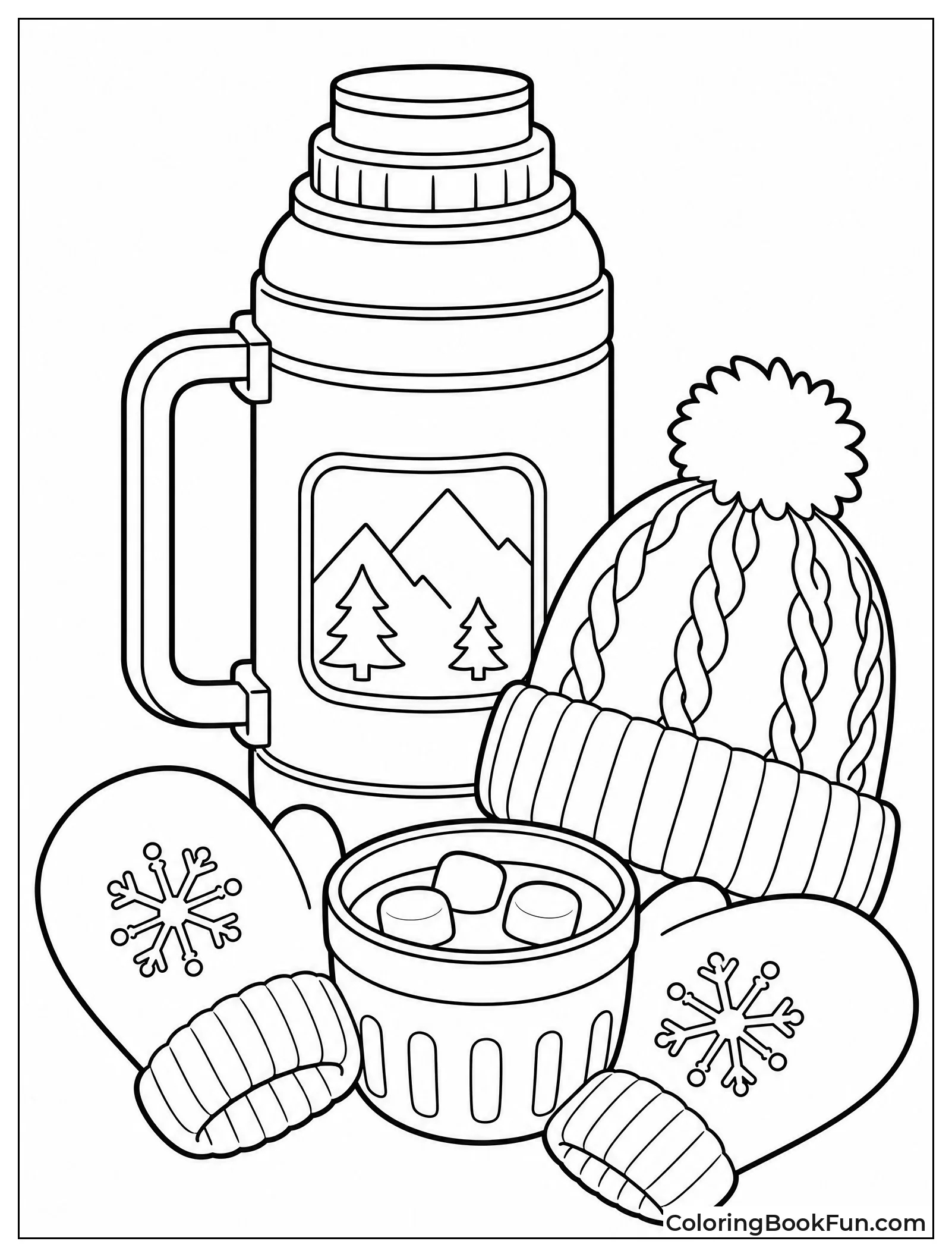 Thermos of Cocoa on Winter Gear