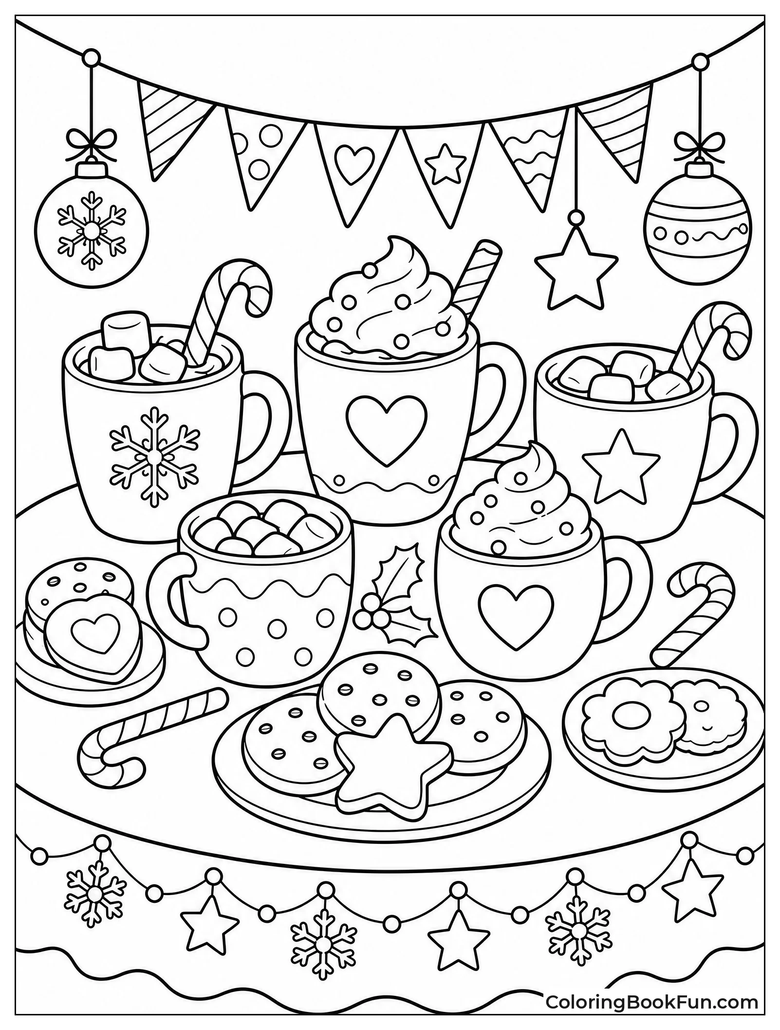 Hot Cocoa Party Table with Treats