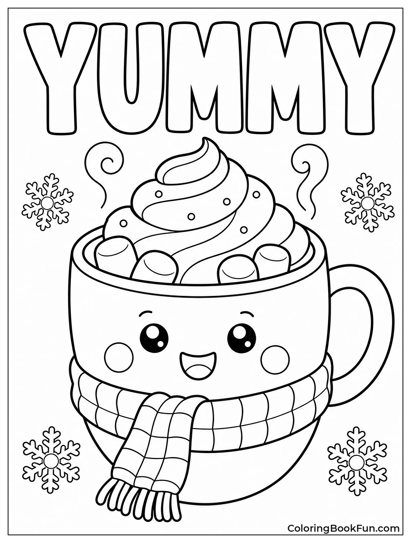 Kawaii Mug with Scarf and Cream