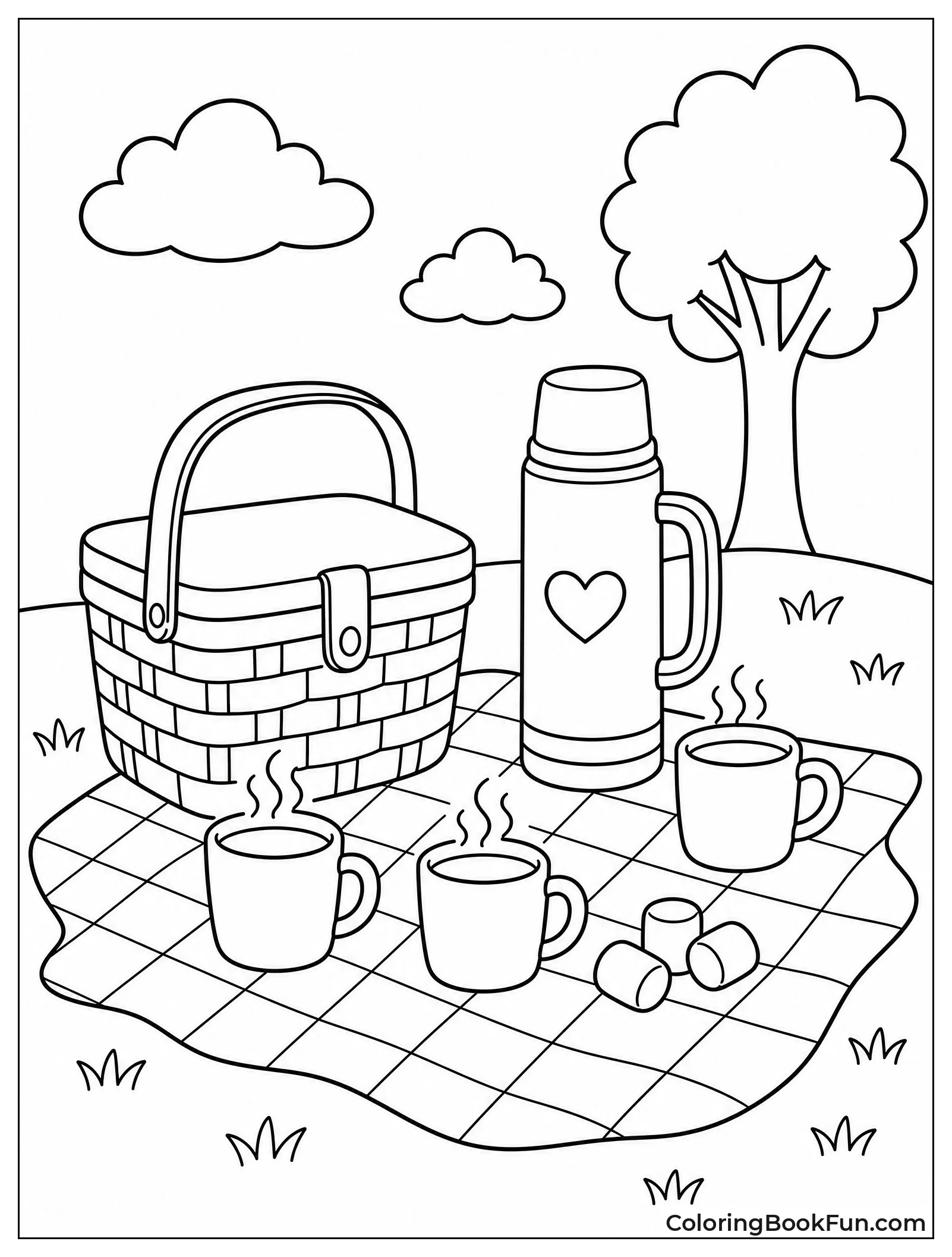 Picnic with Thermos and Cocoa