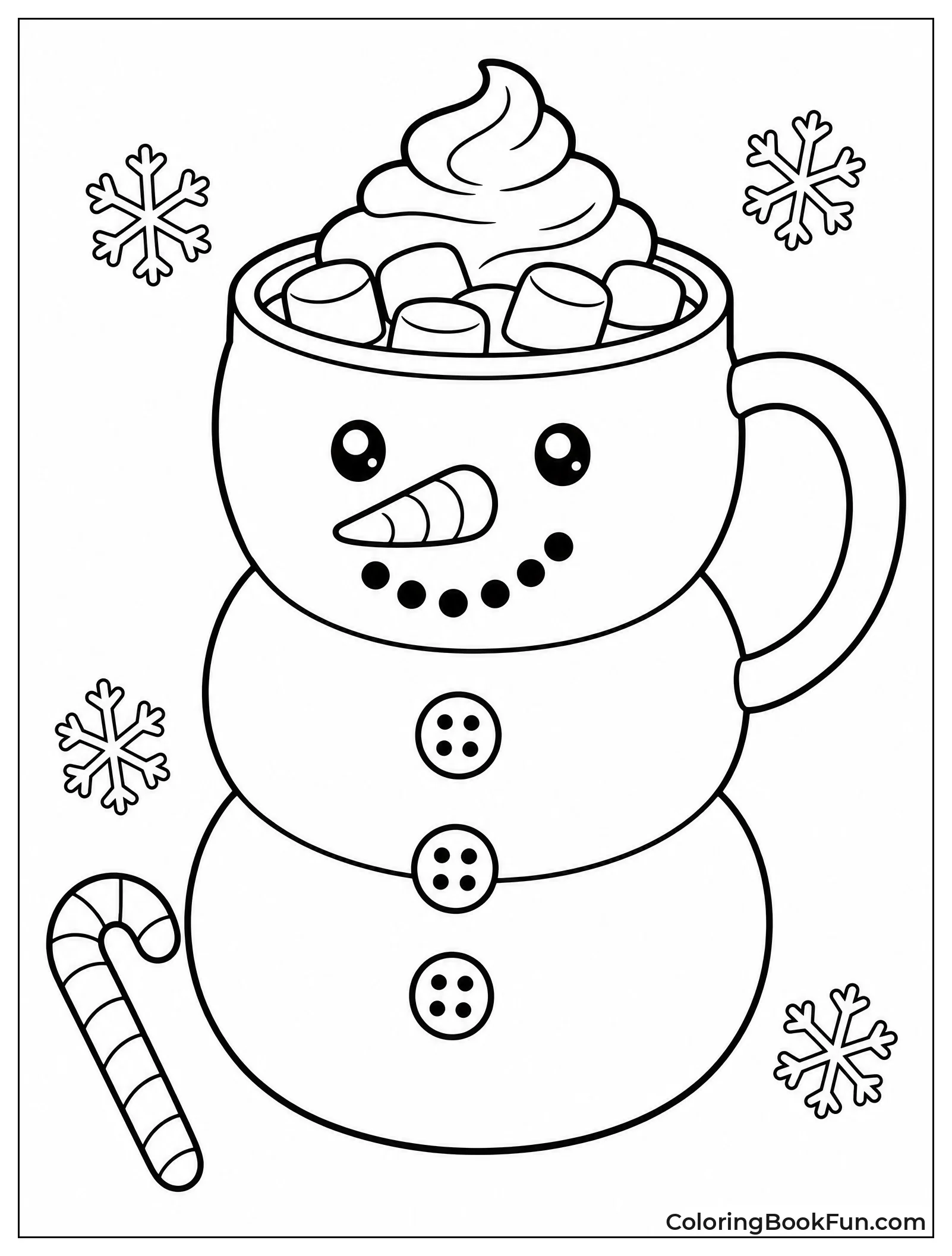 Snowman Mug with Coal Buttons