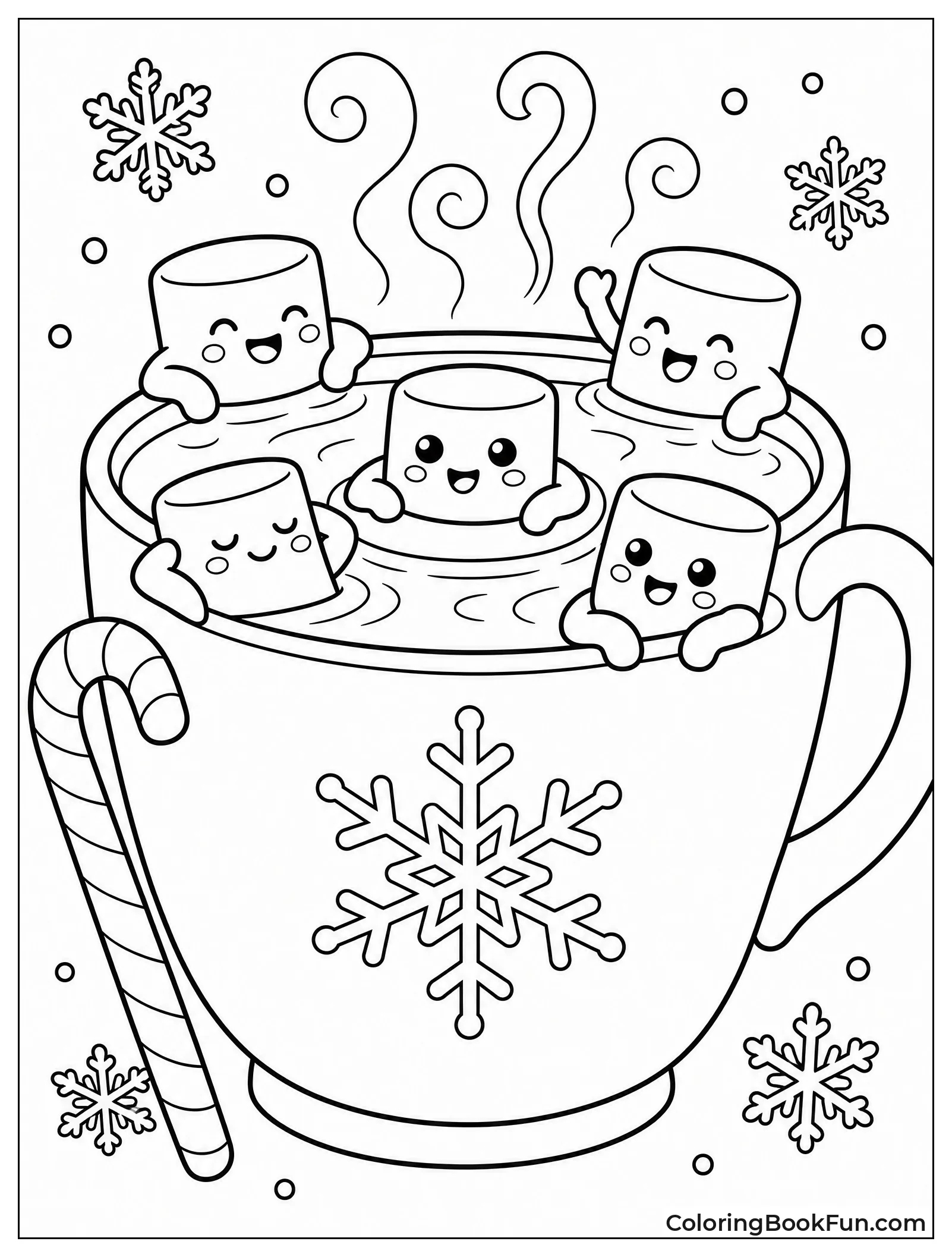 Marshmallows Relaxing in Giant Mug
