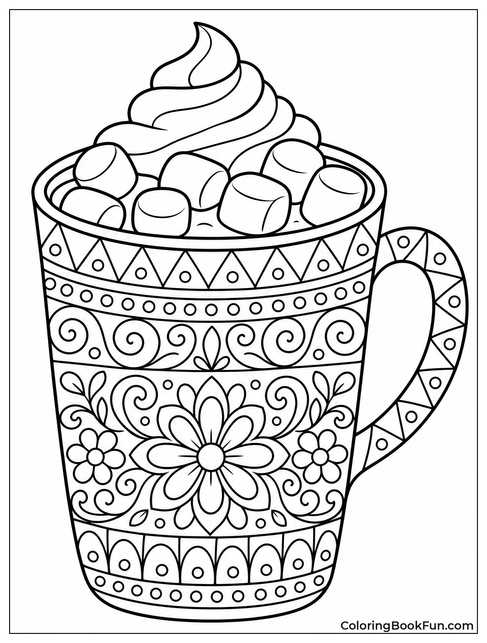 Mug Filled with Zentangle Patterns