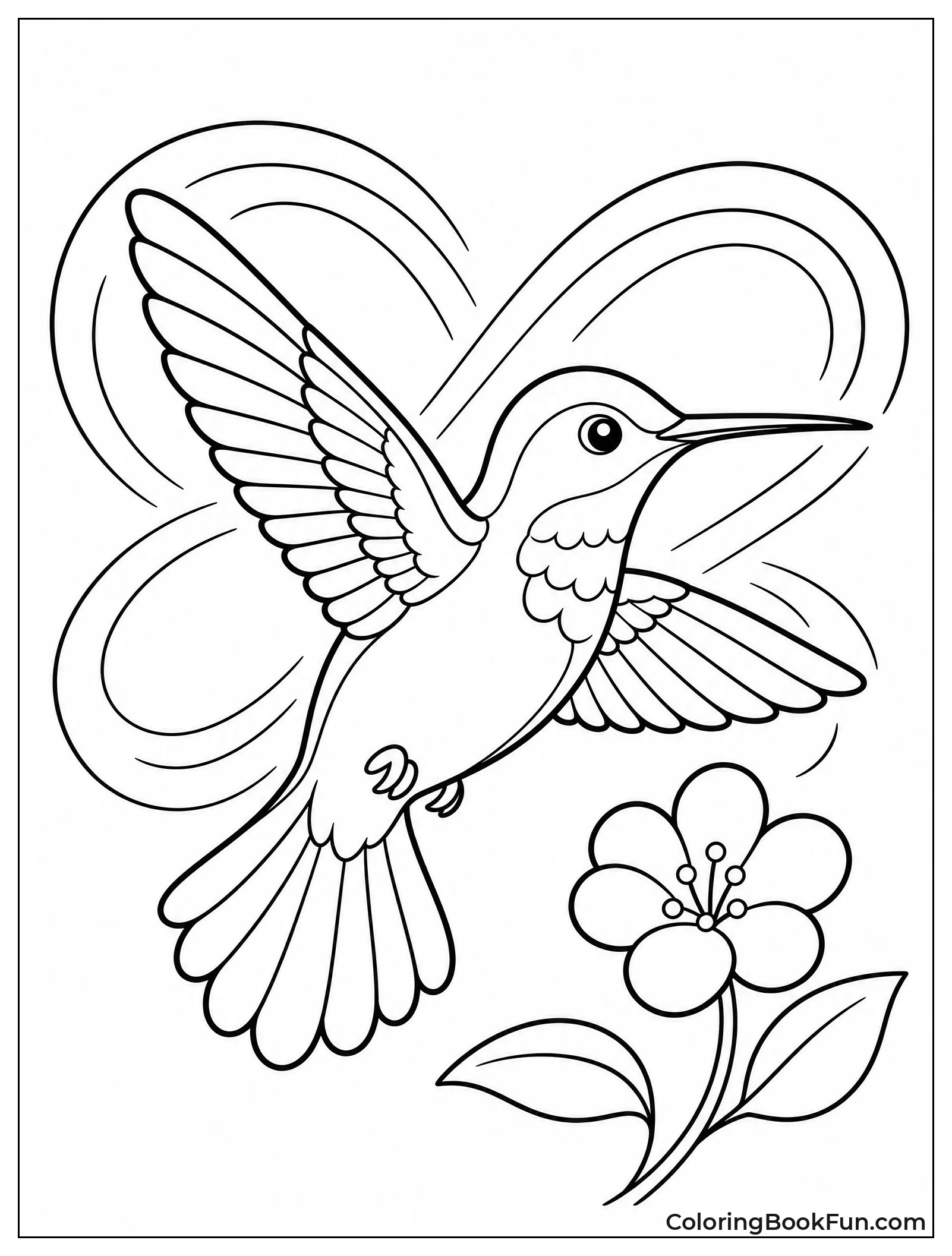 Hummingbird With Swirling Flight Lines