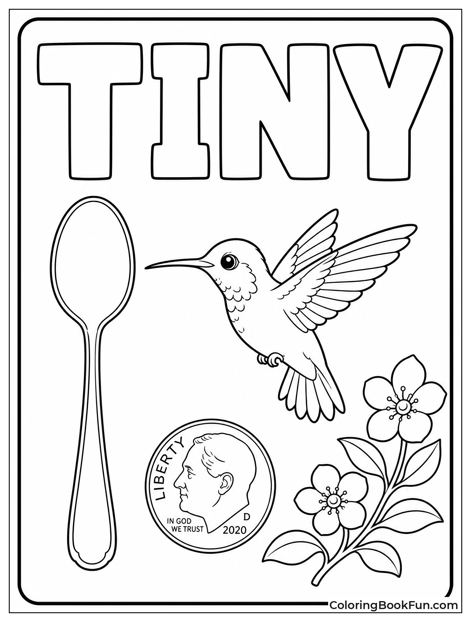 Tiny Hummingbird Beside a Coin