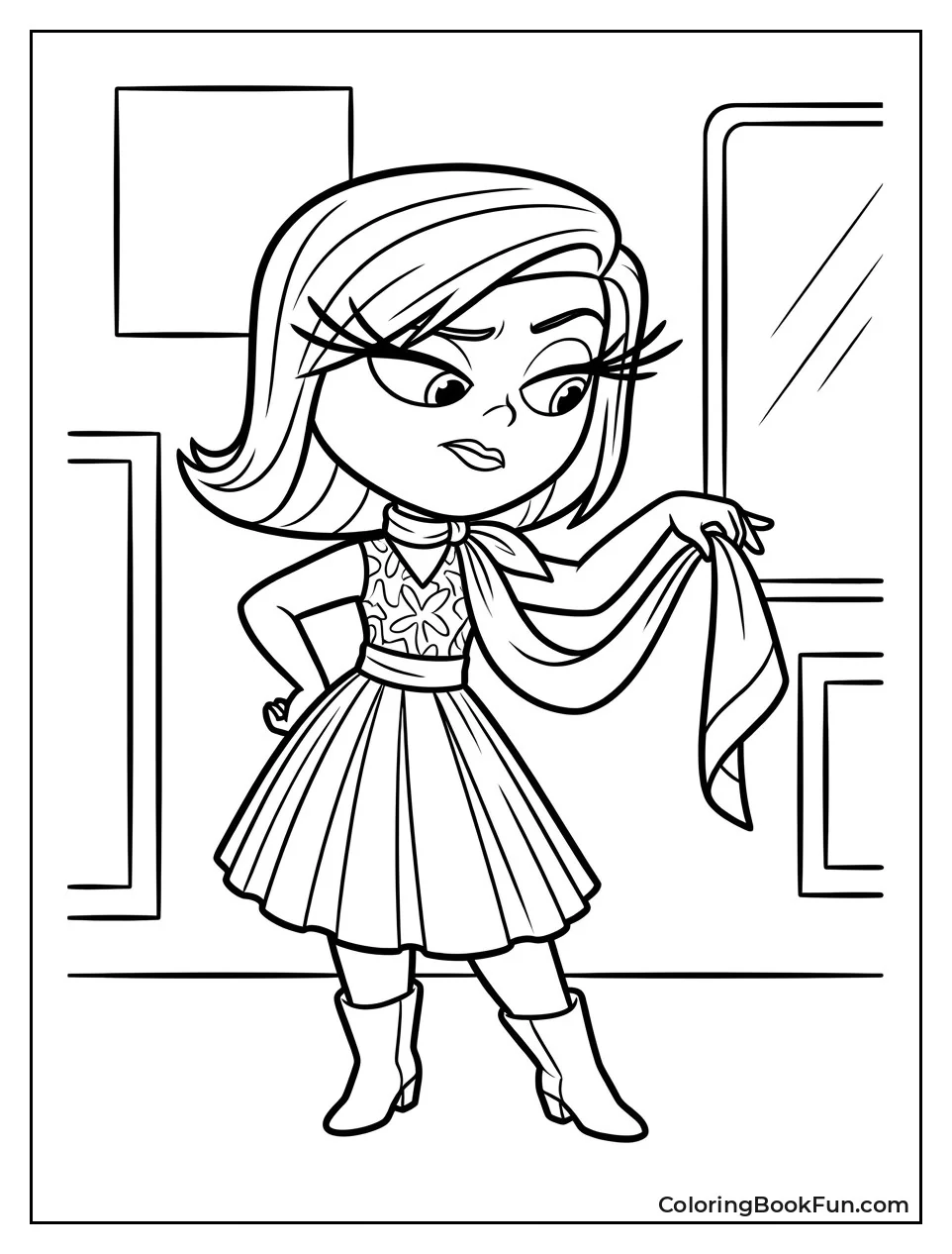 Disgust Checking Her Stylish Outfit