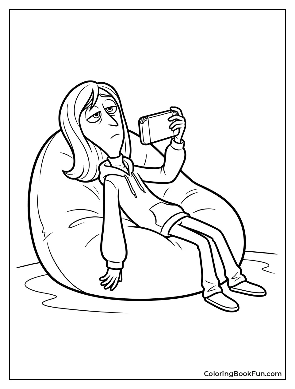 Ennui Lounging on Beanbag Chair
