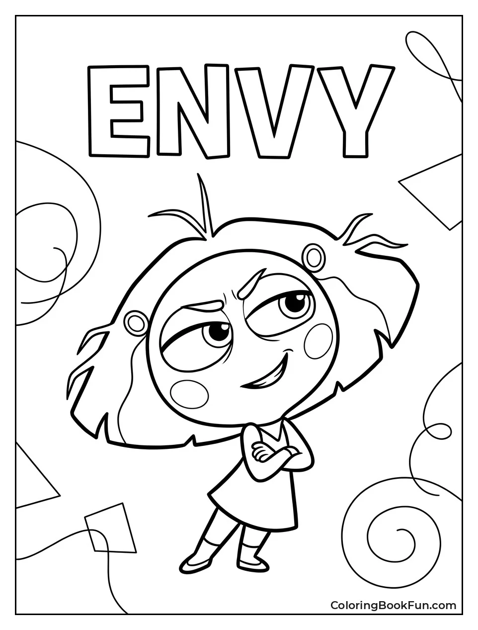 Envy Smirking with Green Eyes
