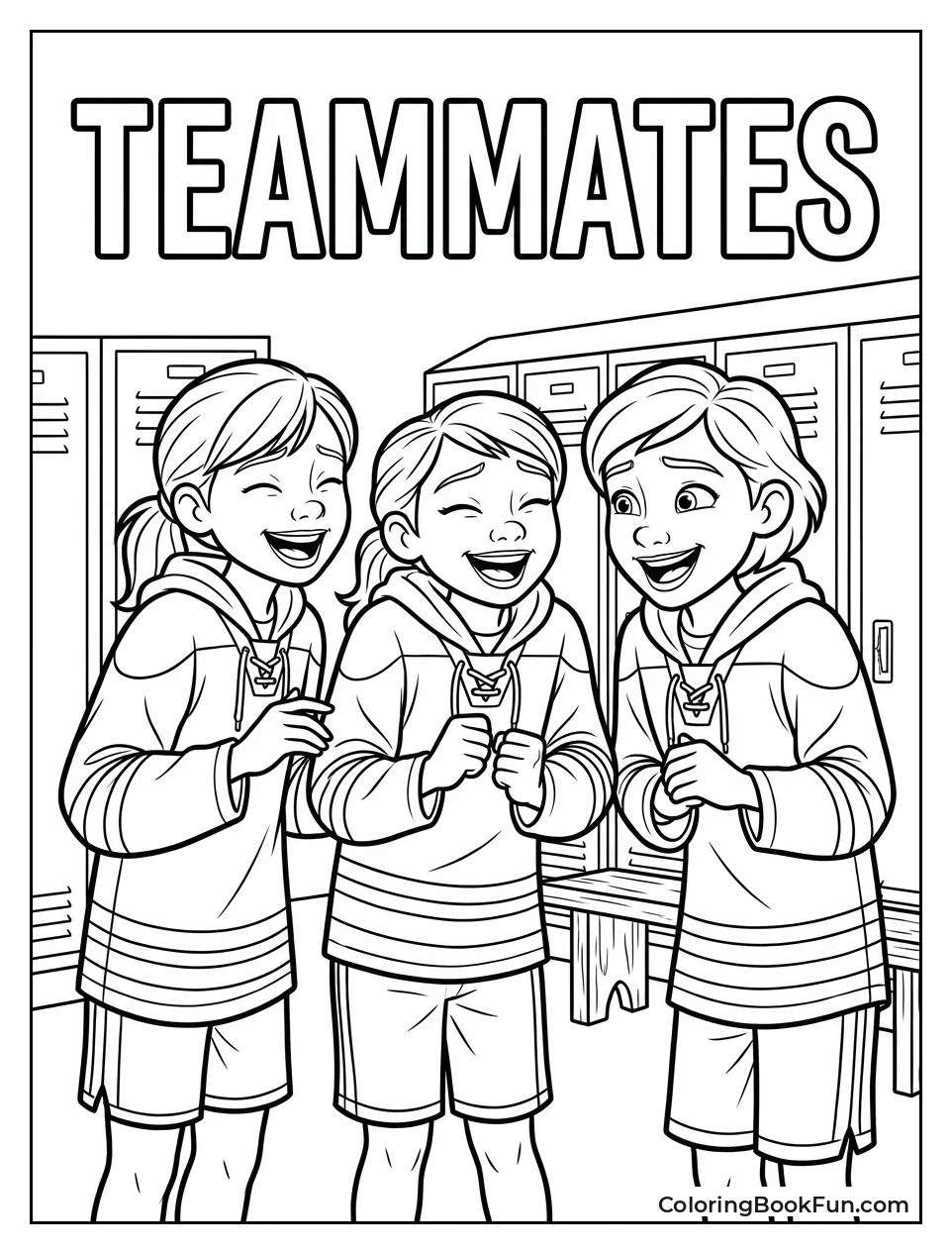 Friends Laughing in Hockey Gear