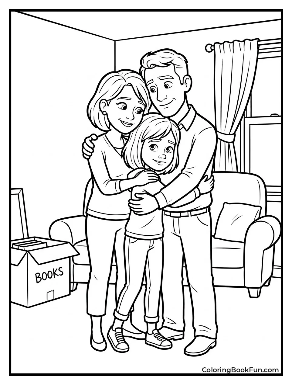 Riley Hugging Her Parents Warmly