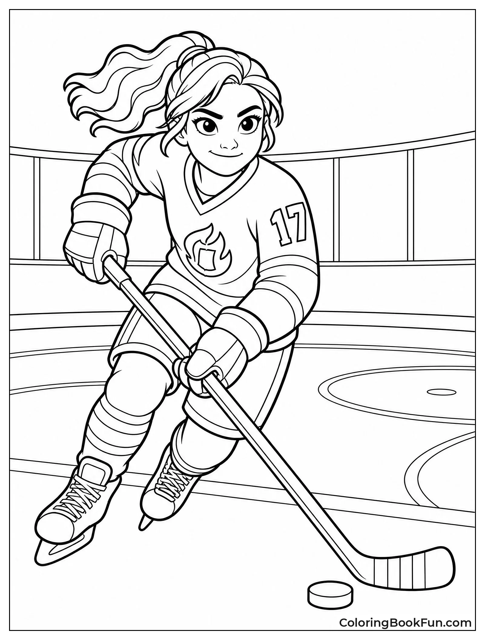 Val Skating with Hockey Stick