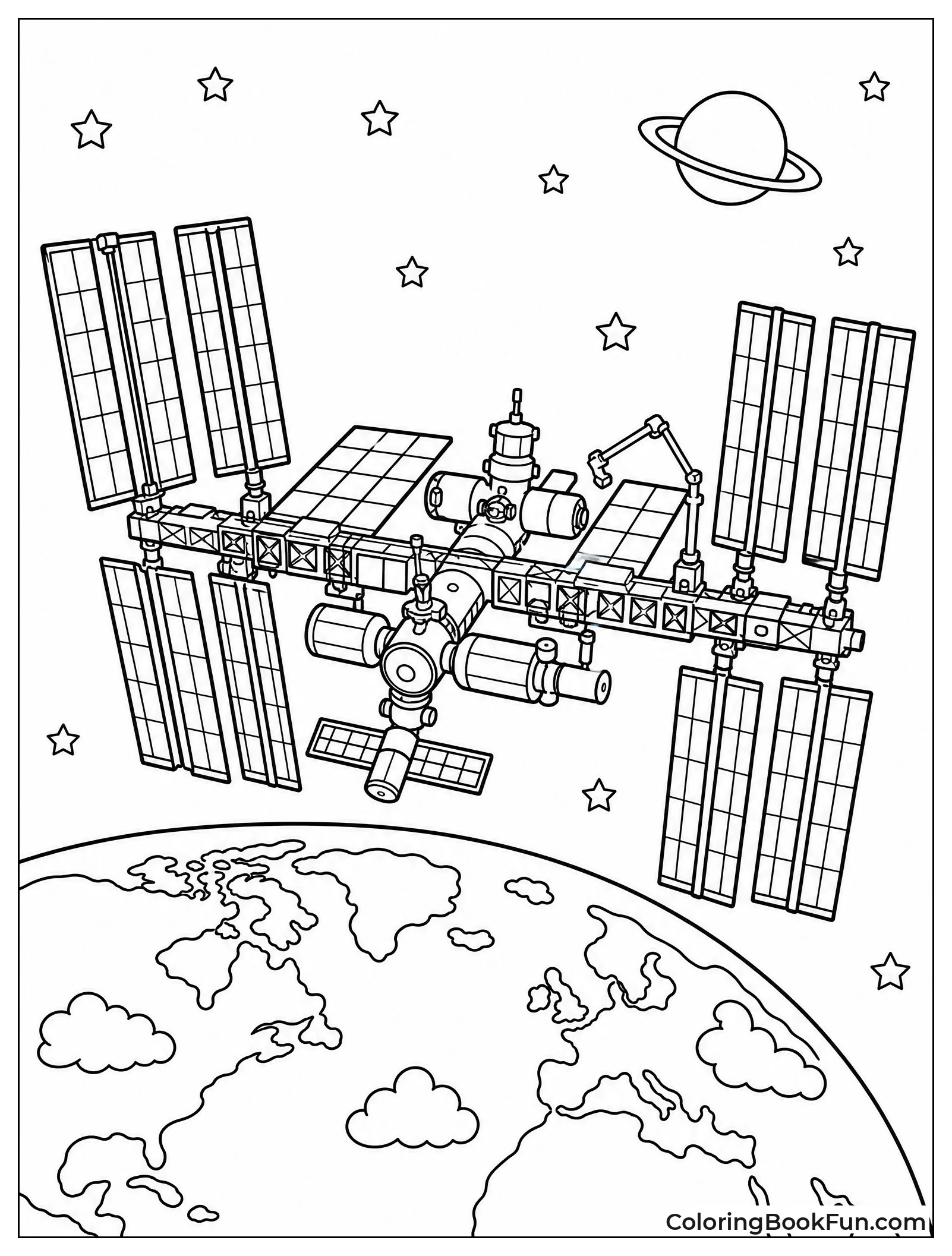 Space Station Orbiting Earth