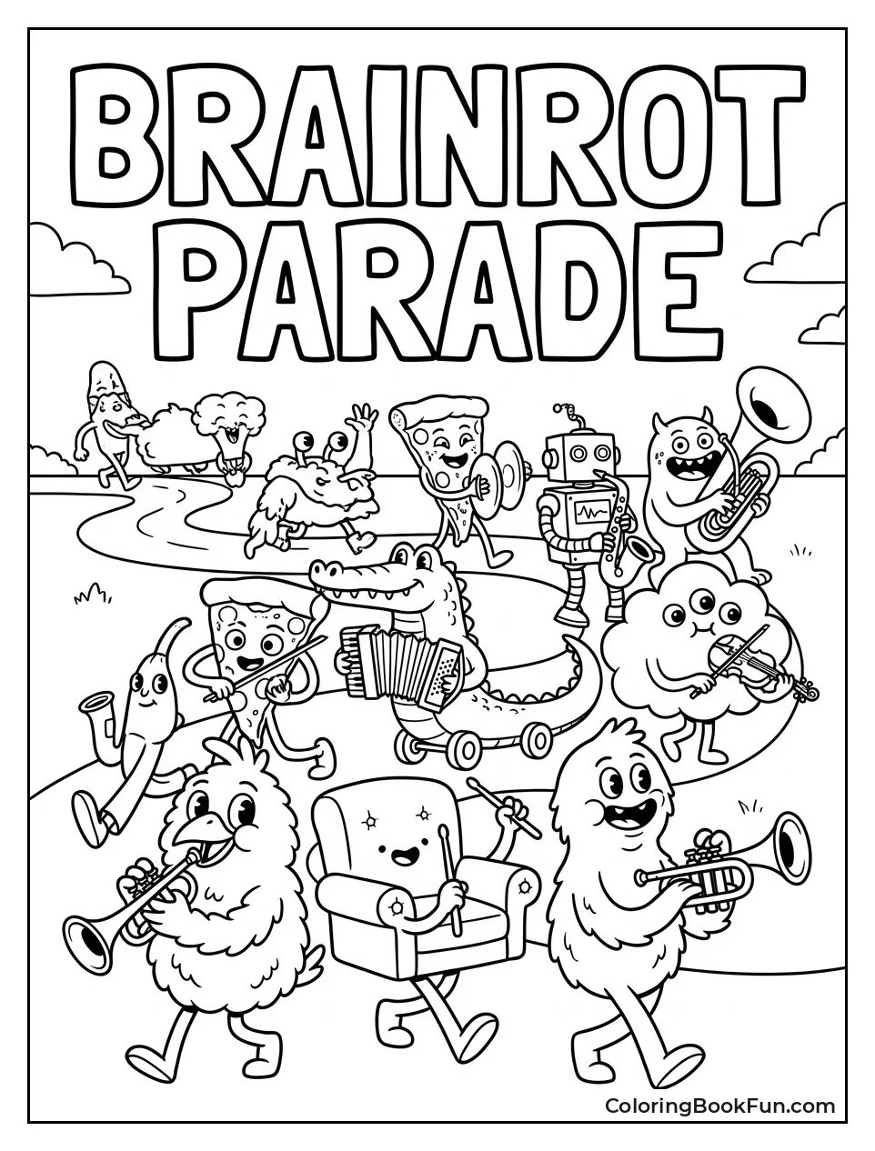 Line of Creatures March Together