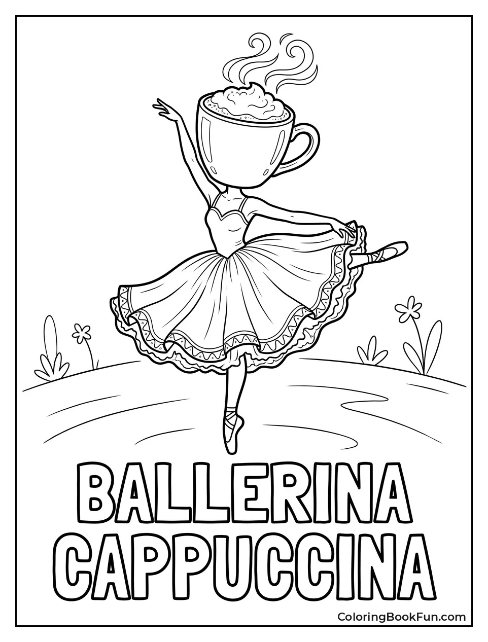Ballerina Twirls with Coffee Head