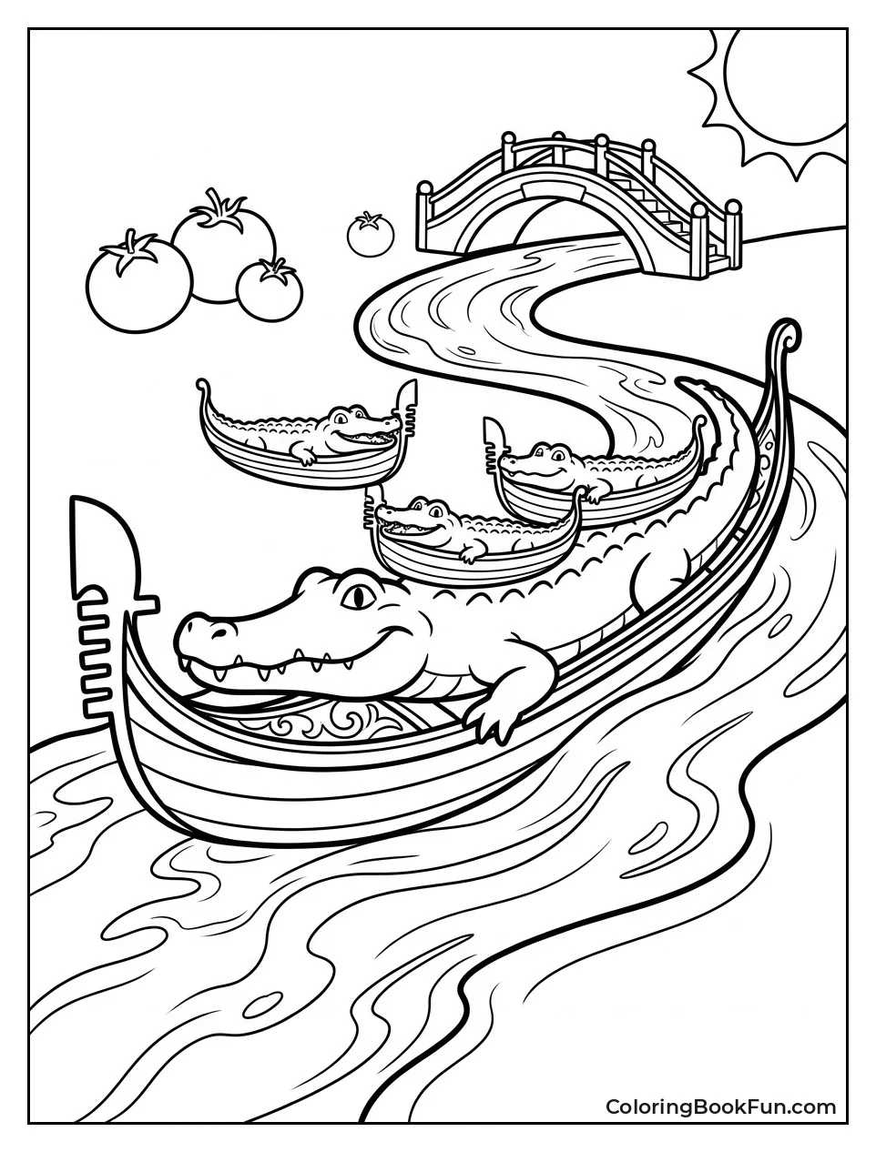 Gondola Alligator Carries Baby Boats