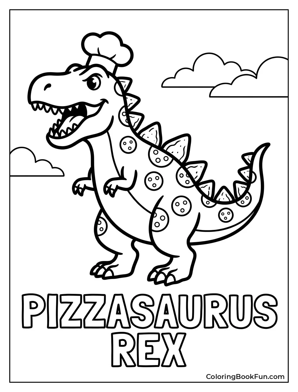 Dinosaur Made of Pizza Slices