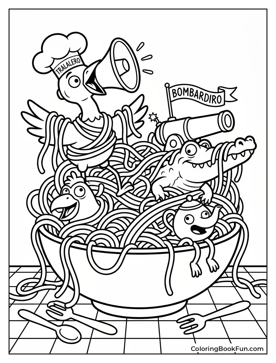 Friends Tangle in Giant Spaghetti