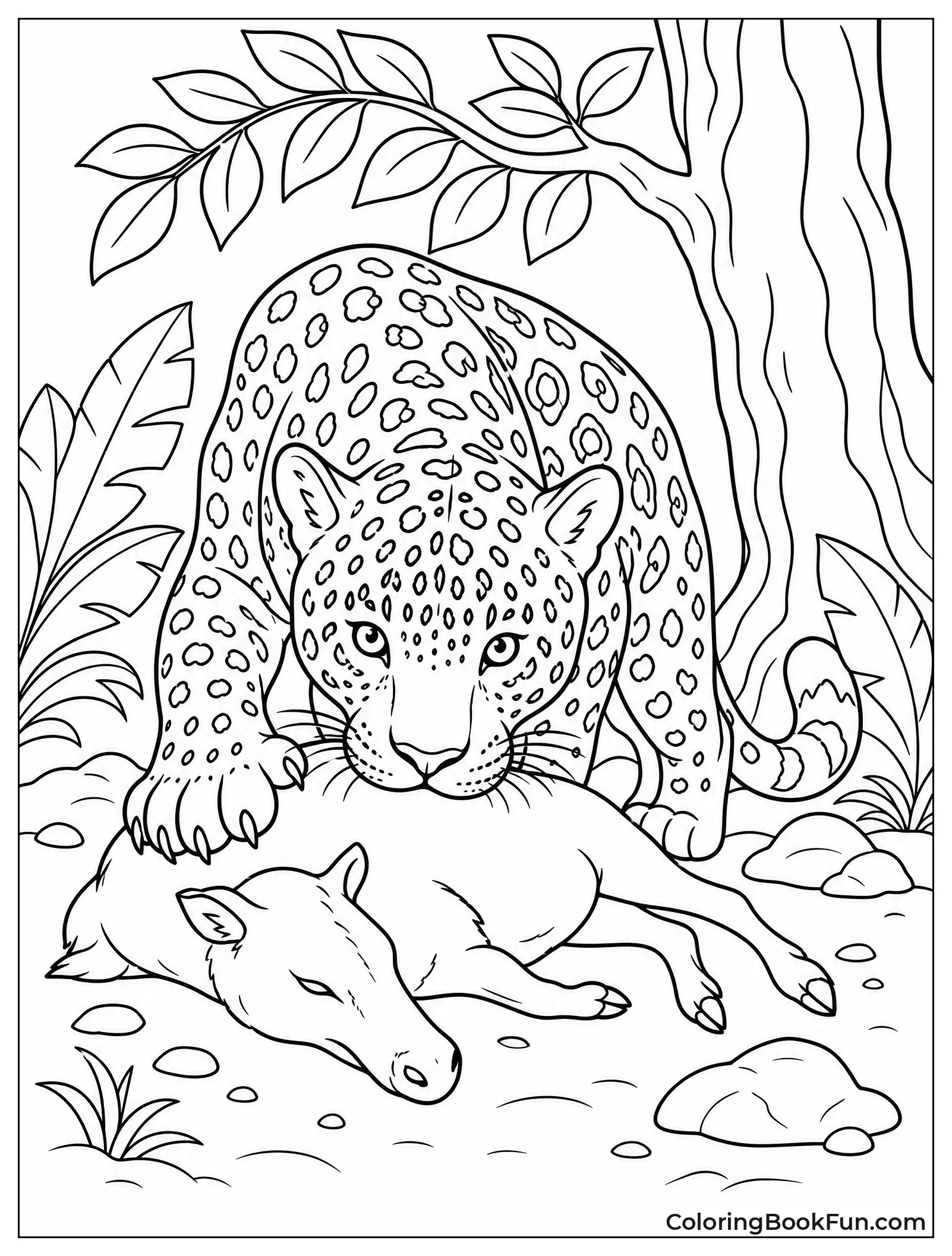 Jaguar Eating a Fresh Meal
