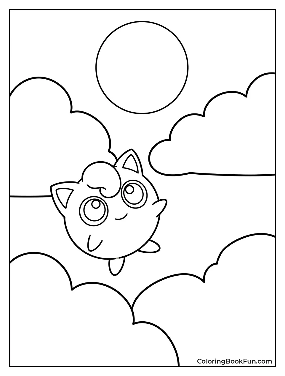 Jigglypuff Floats among Fluffy Clouds