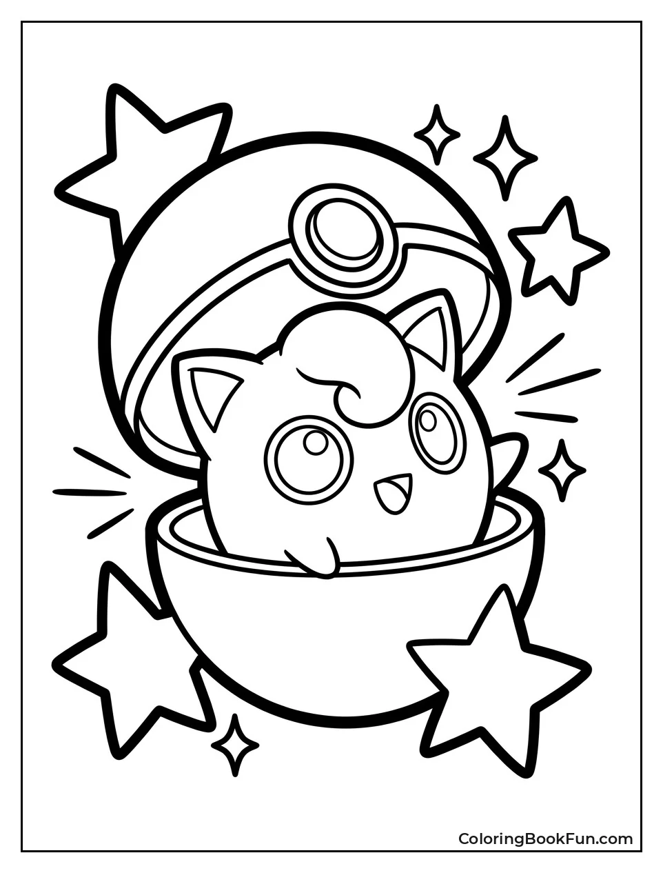 Jigglypuff Peeks from an Open Poke Ball