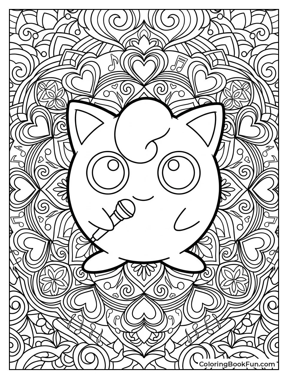 Jigglypuff Sits in an Intricate Mandala