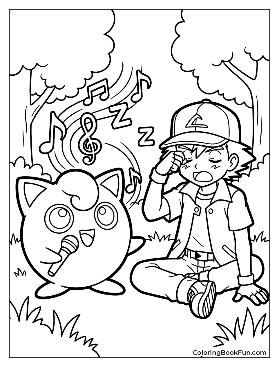 Jigglypuff Puts Ash to Sleep with Notes
