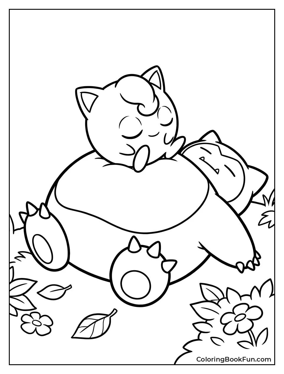 Jigglypuff Naps on Top of Snorlax