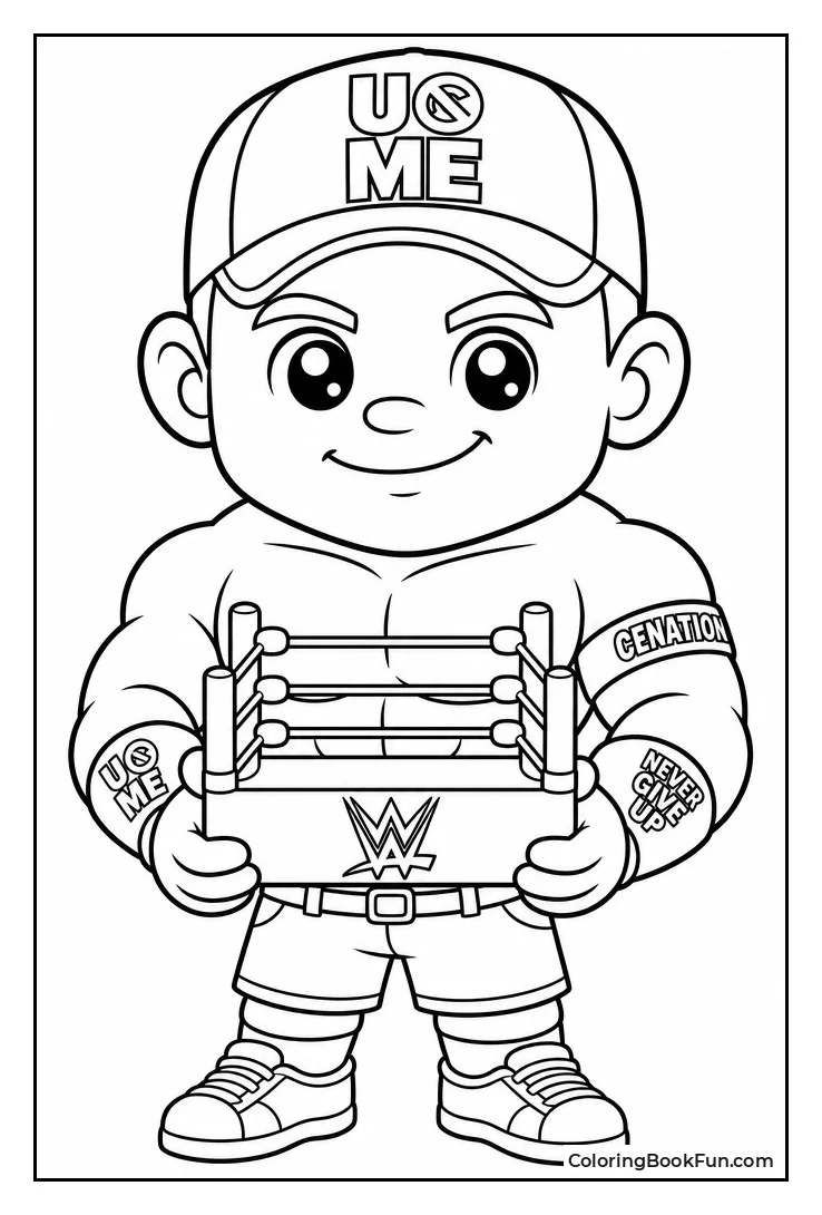 Cute Chibi John Cena with Ring