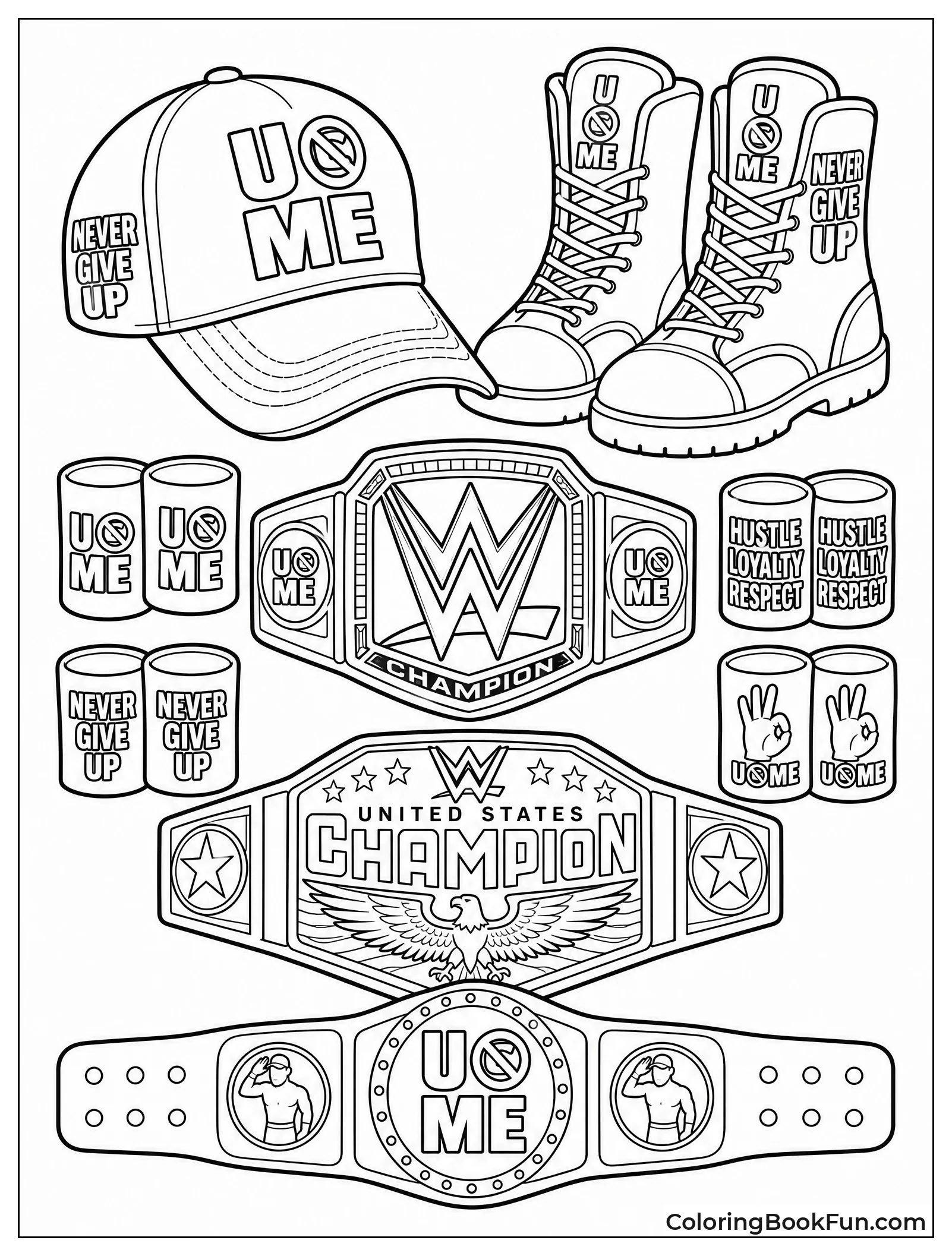 John Cena Gear and Belts Collage