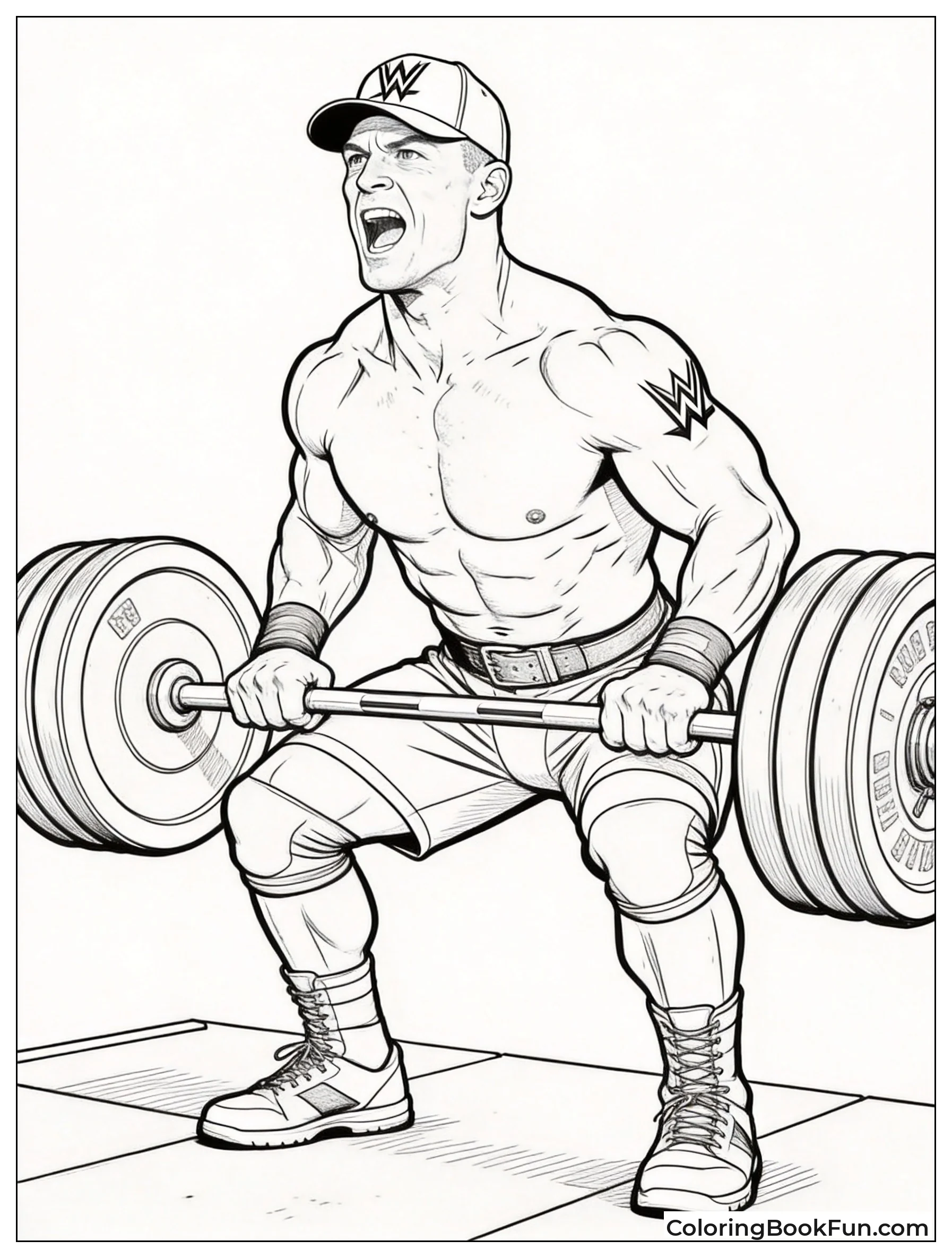 John Cena Lifting Heavy Barbell Weights