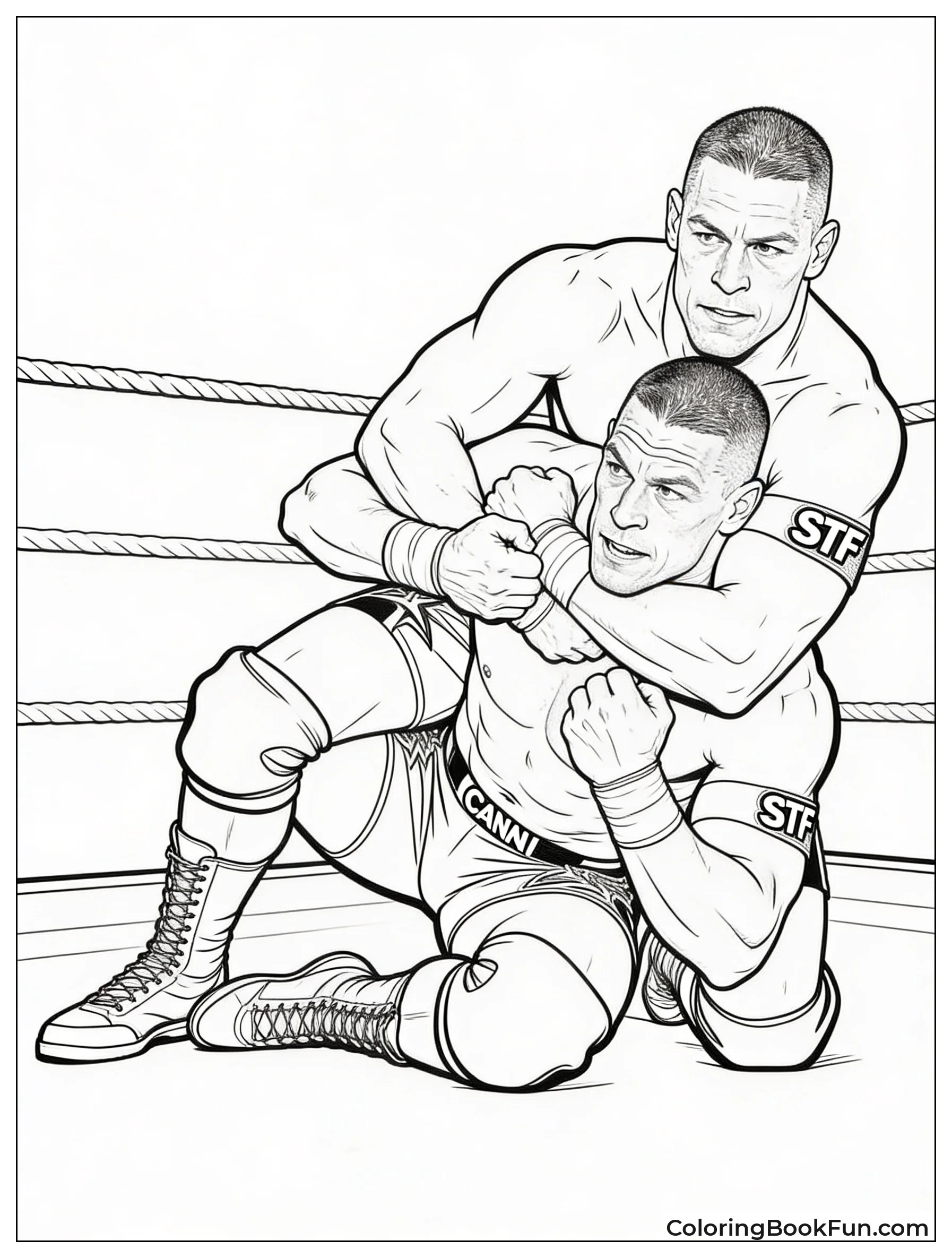 John Cena Using Stf Hold on Opponent