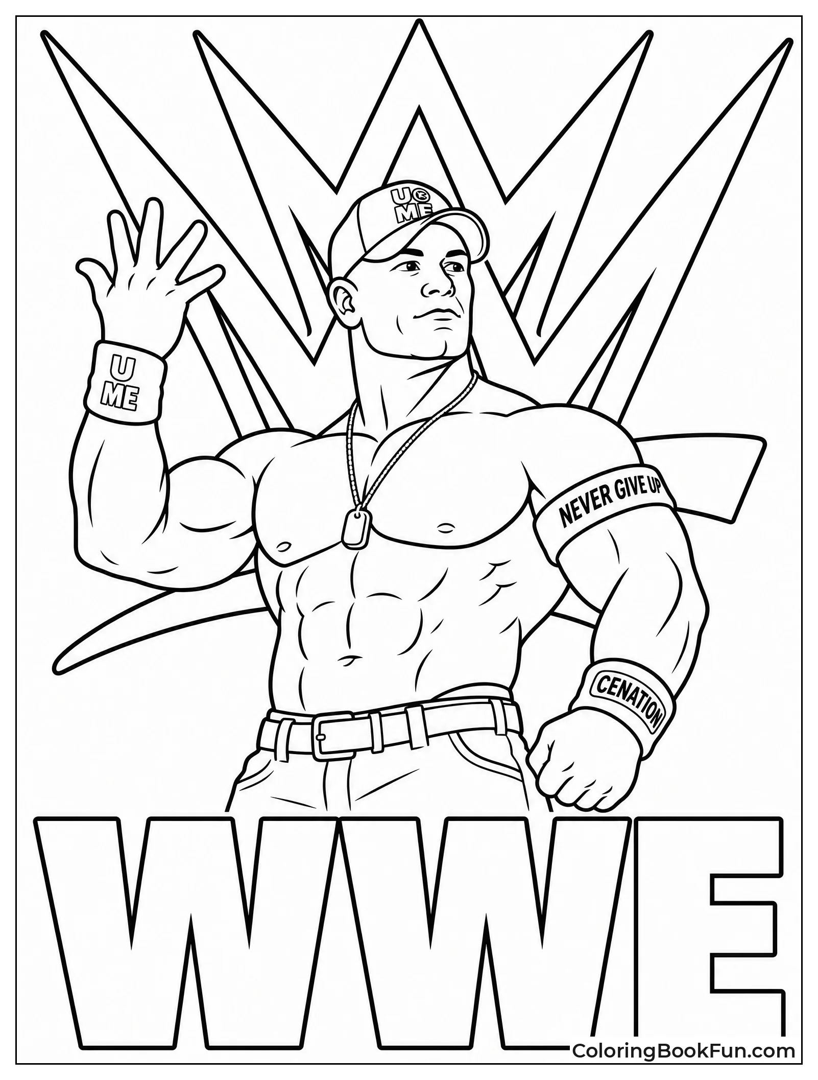 Wwe Logo with John Cena Silhouette