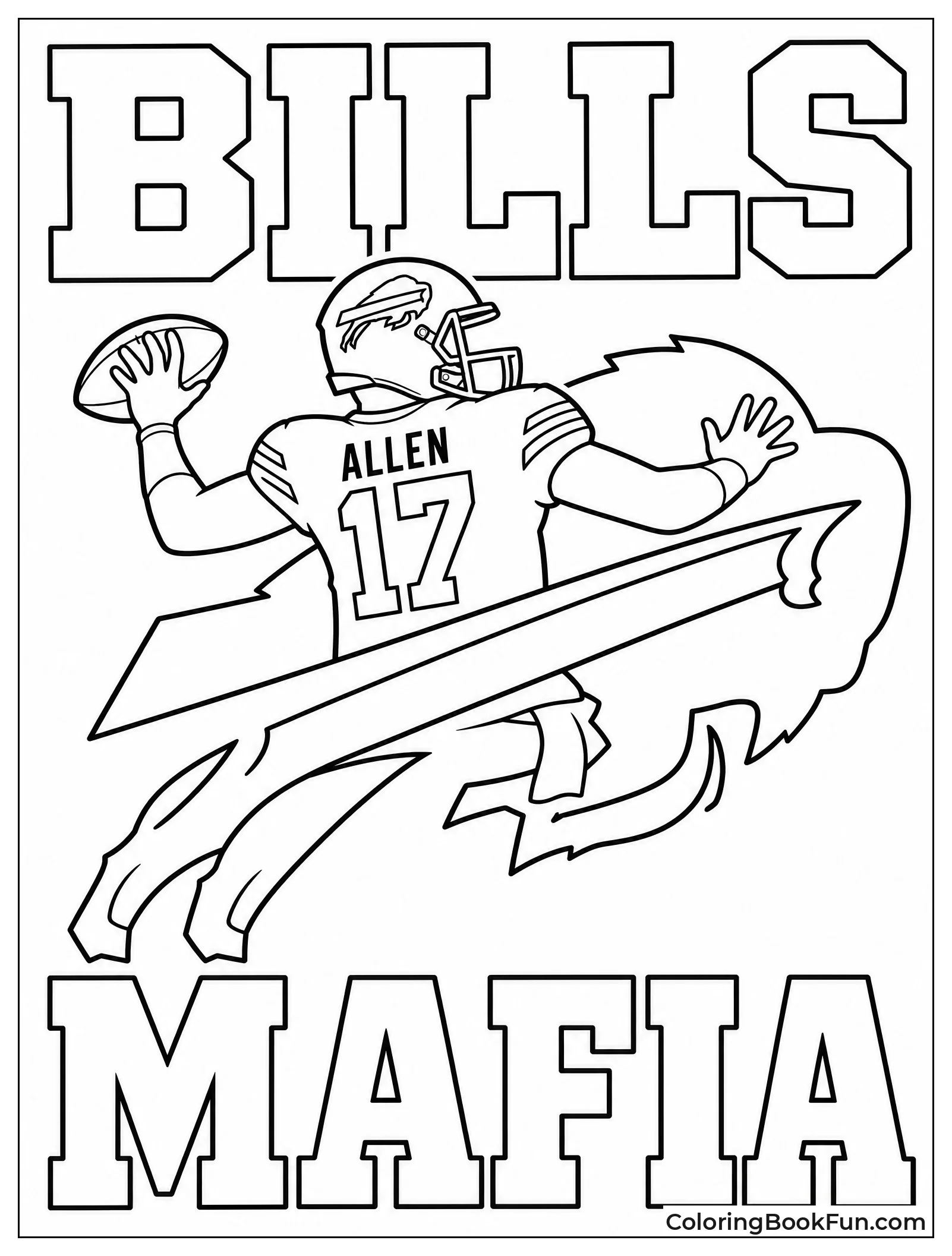 Stylized Bills Logo with Josh Allen