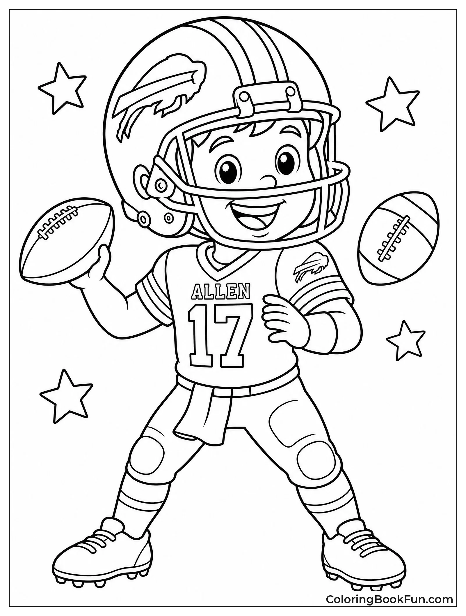 Chibi Cartoon Josh Allen Smiling