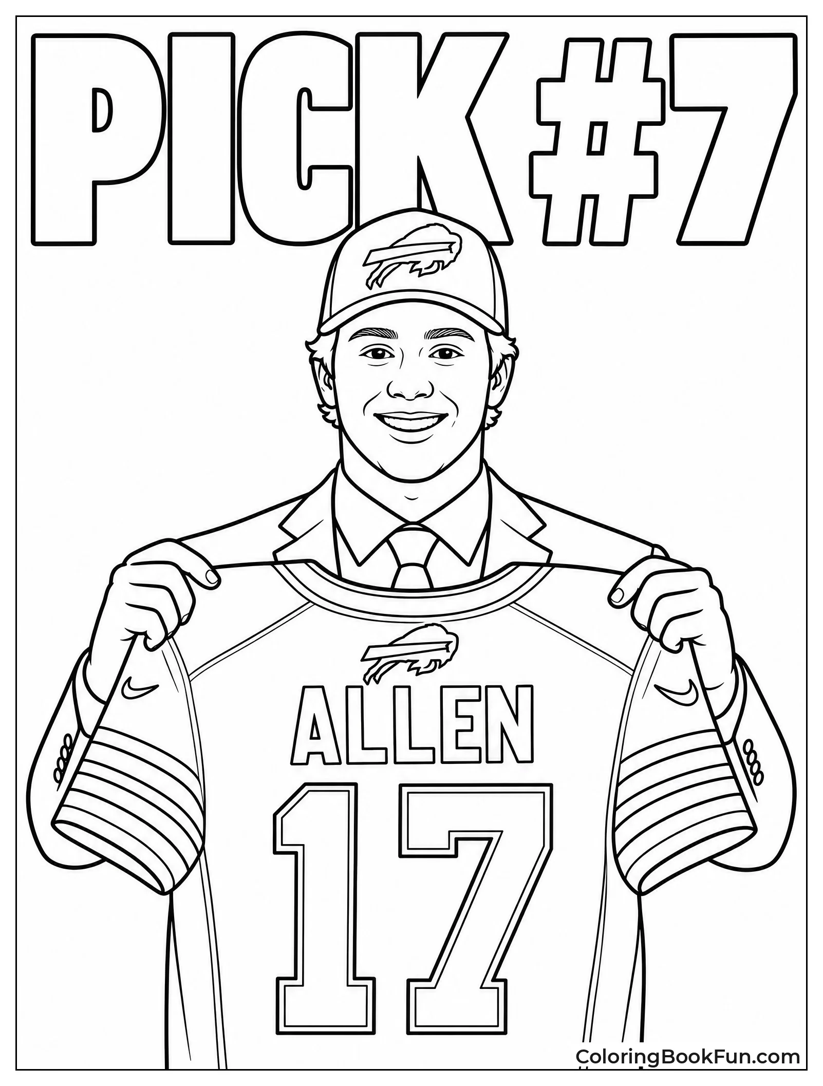 Josh Allen Holds His Draft Jersey