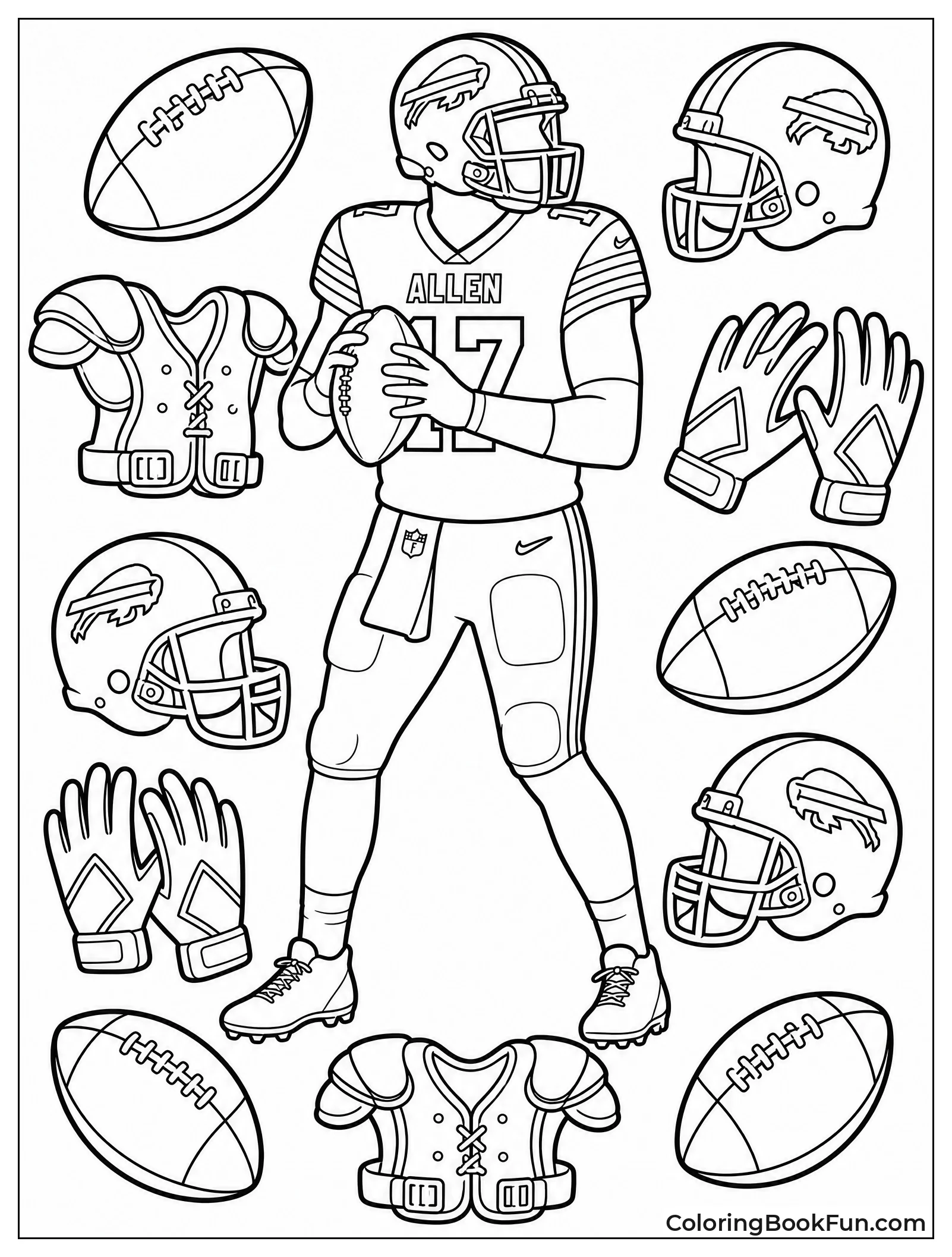 Equipment Collage Around Josh Allen