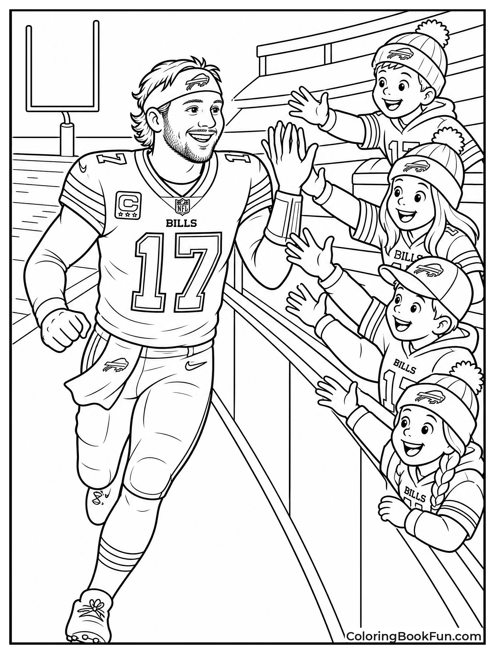 Josh Allen High Fives Young Fans