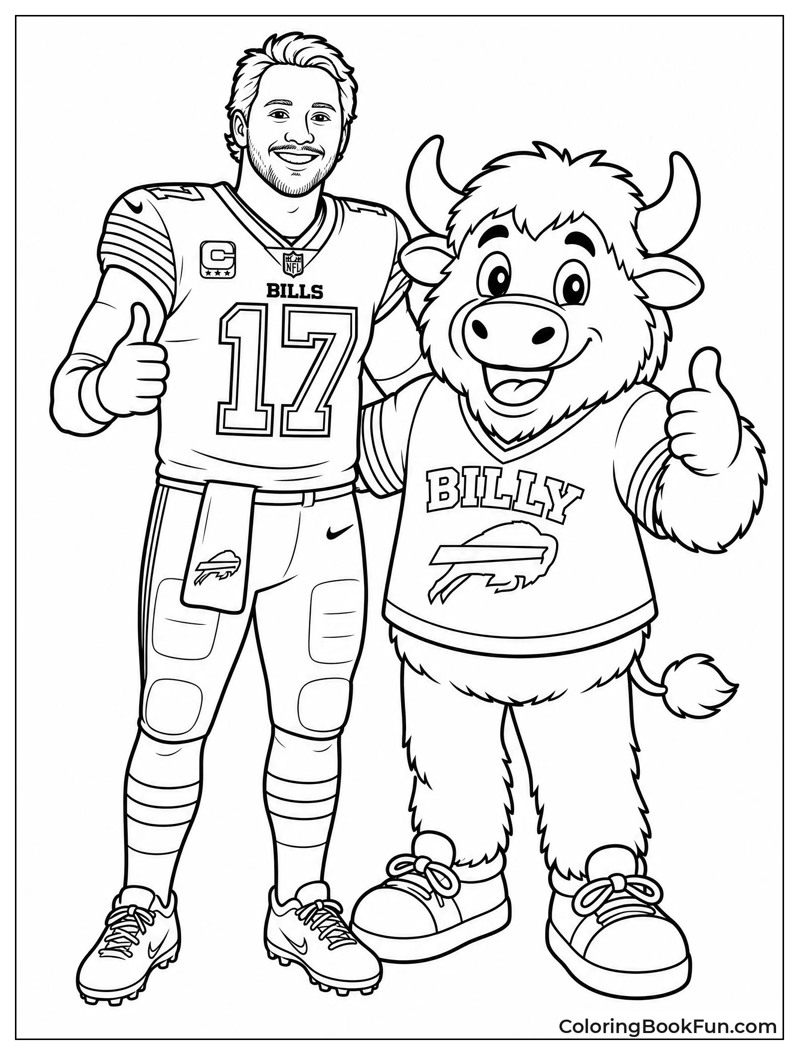 Josh Allen and Billy Buffalo Mascot