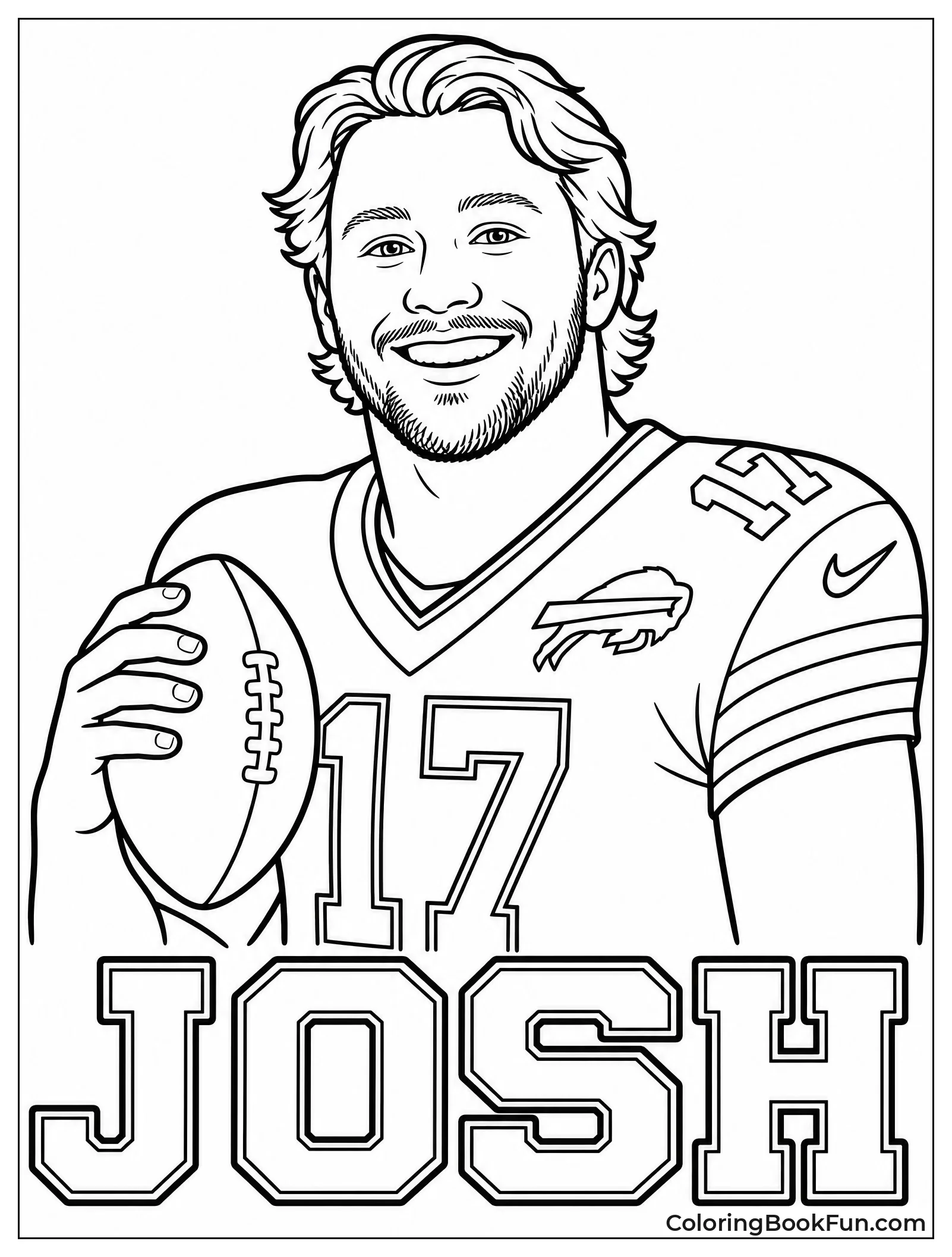 Simple Smiling Josh Allen Portrait